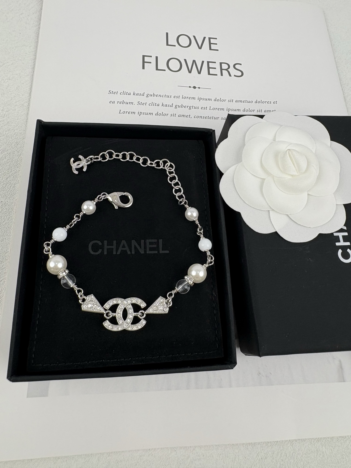 Chanel Diamond Paved Triangle Bracelet - Original Replica Club
