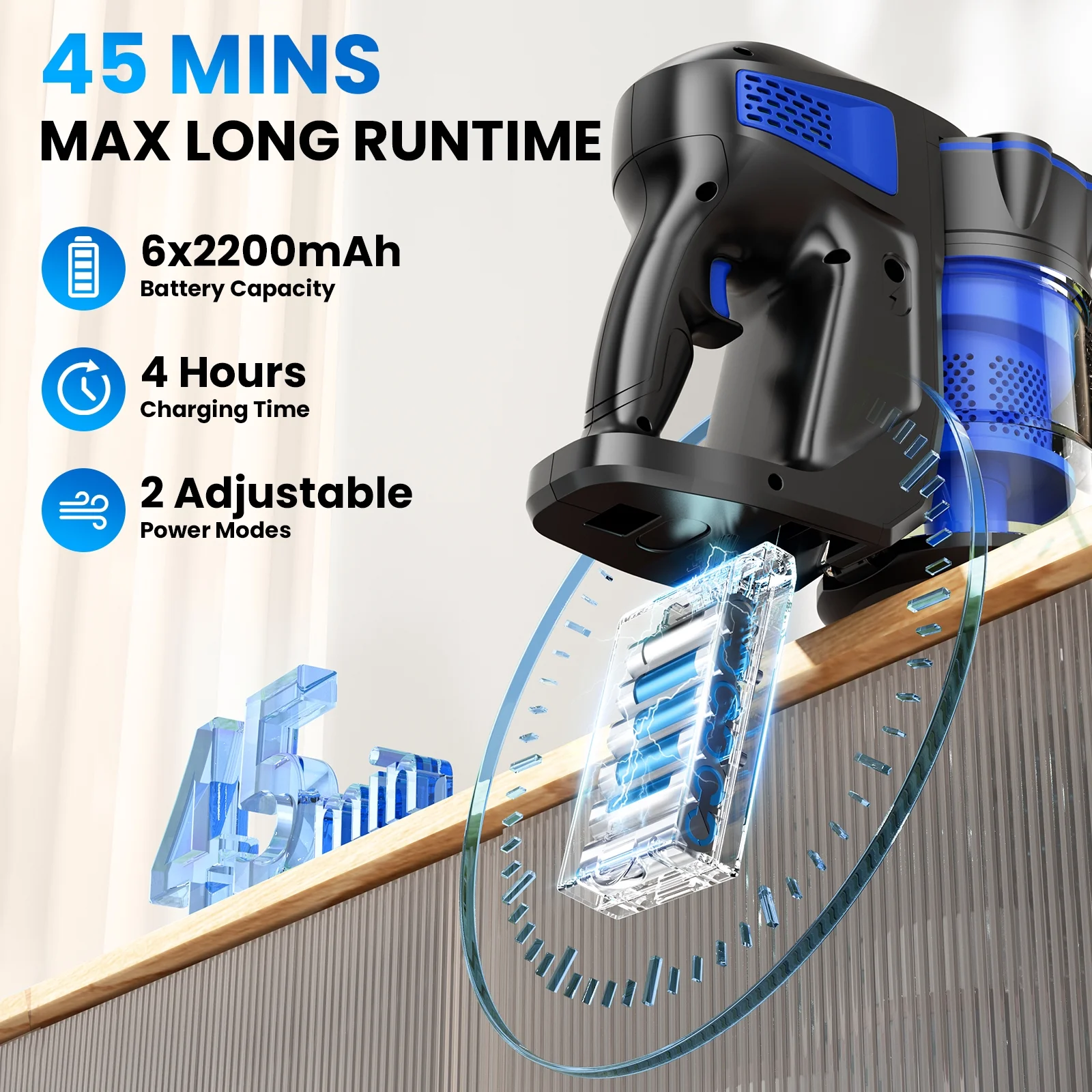 INSE Cordless Vacuum Cleaners, 6-in-1 Lightweight Stick Vacuum for Hardwood Floor Carpet Pet Hair, V770 - Image 14