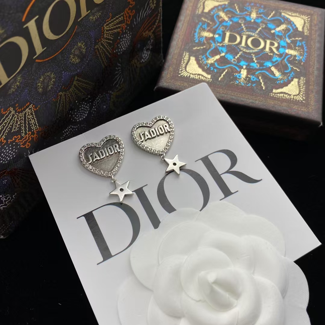 Dior JADIOR Heart with Star Drop Earrings - Original Replica Club