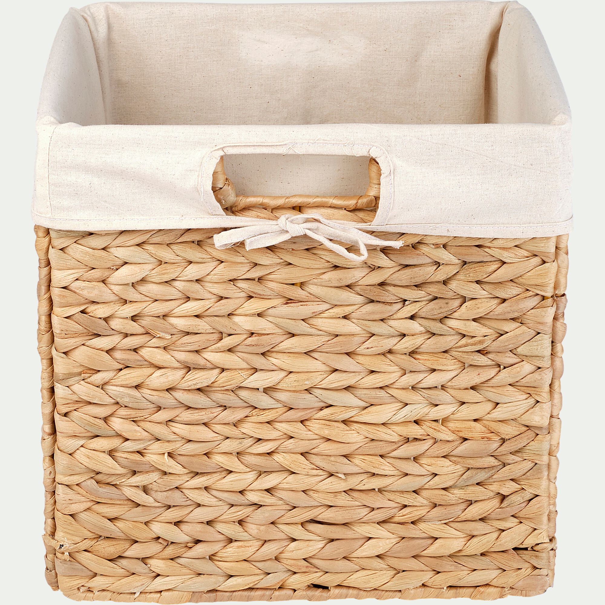 JACINTHE - Panier carré en jacinthe d'eau - H30xL30cm
