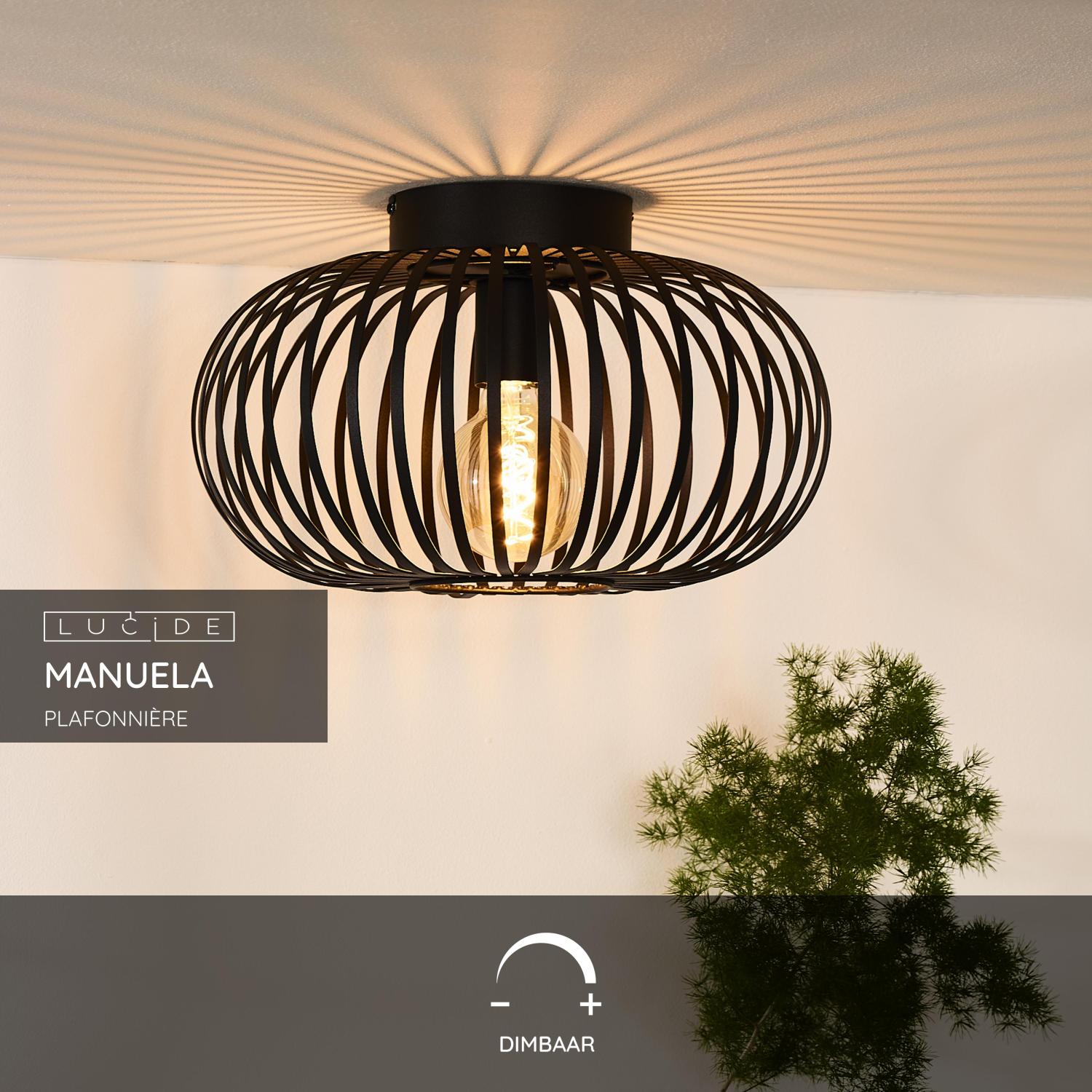 Lucide MANUELA Plafonnière - Zwart