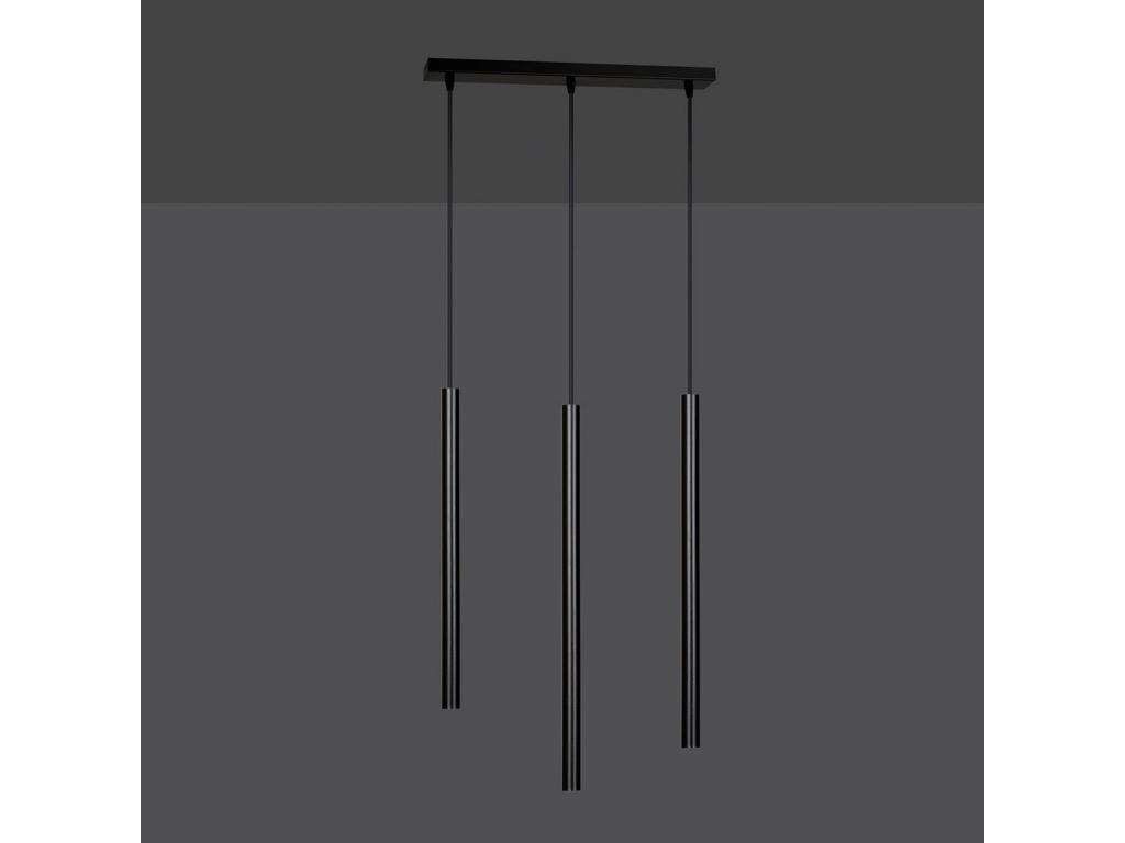 Lámpara de Suspensión Selter, Negro, 45x120x6 cm, hogardiseno