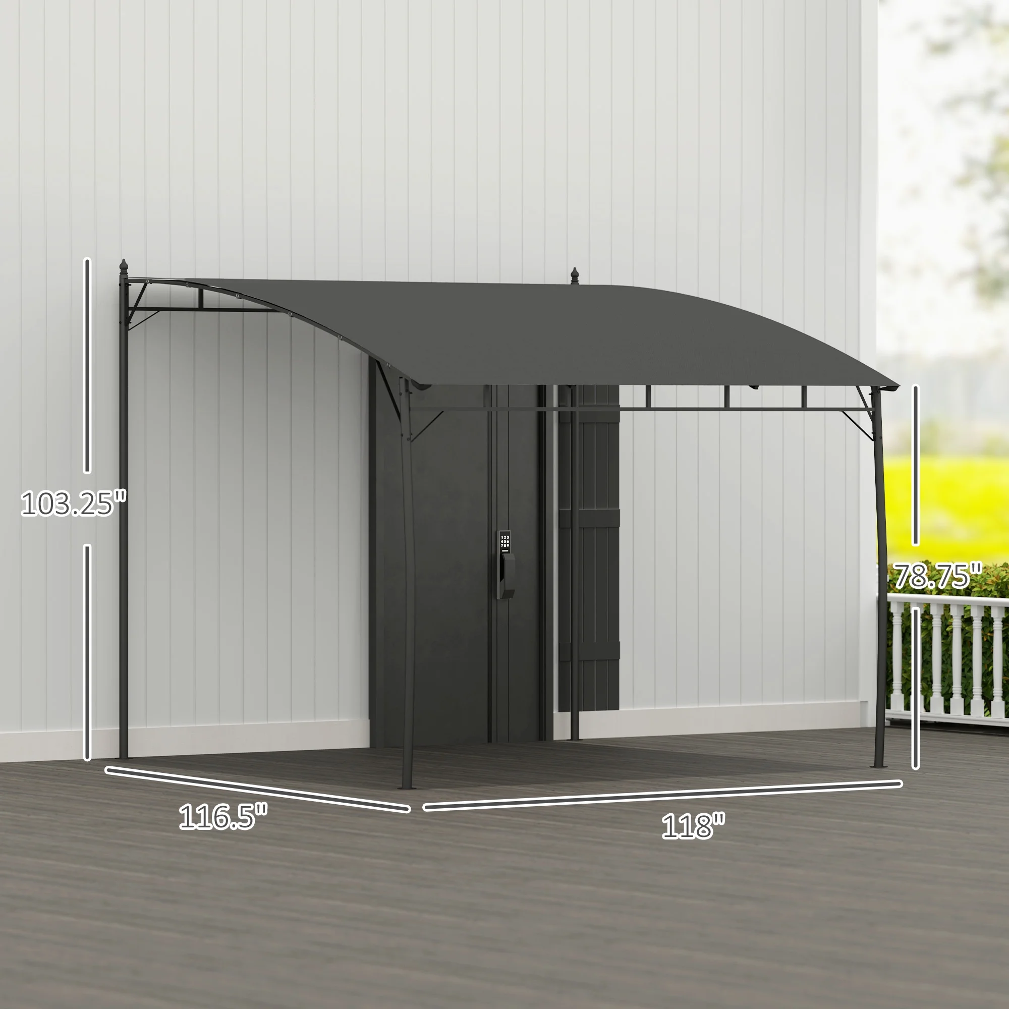 Outsunny 10' x 10' Pergola with UV-Resistant Canopy, Outdoor Sun Shade Shelter for Porch, Patio, Deck, Backyard, Charcoal Gray - Image 7