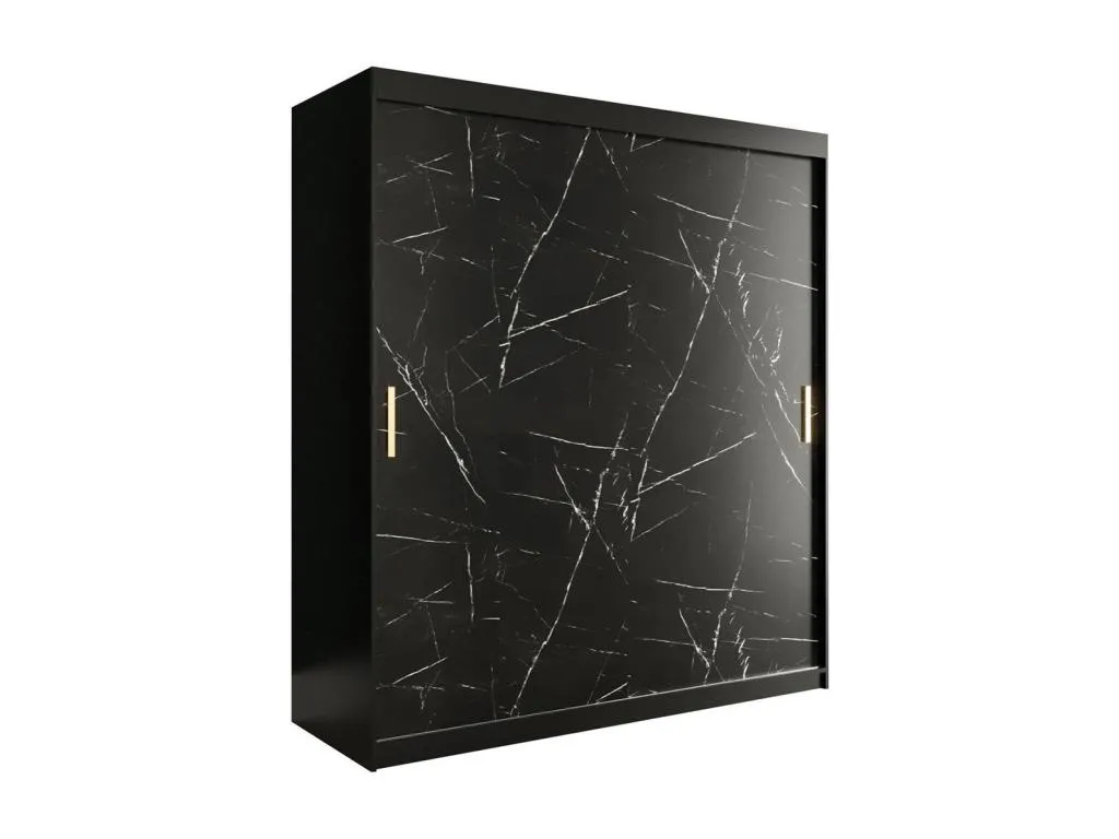 Armario Lluesmamuebles 249 Negro mate | Mármol negro 200x180x62cm Número de estantes - 7.00