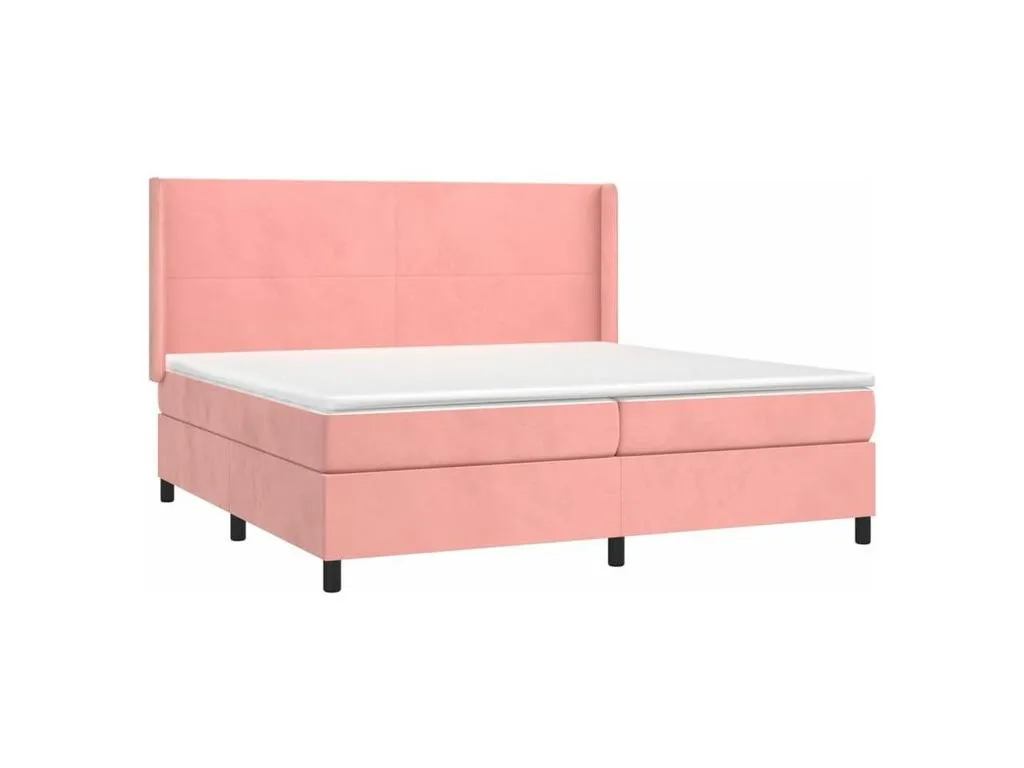 Cama box spring con colchón tela negro 180x200 cm hfk3521514