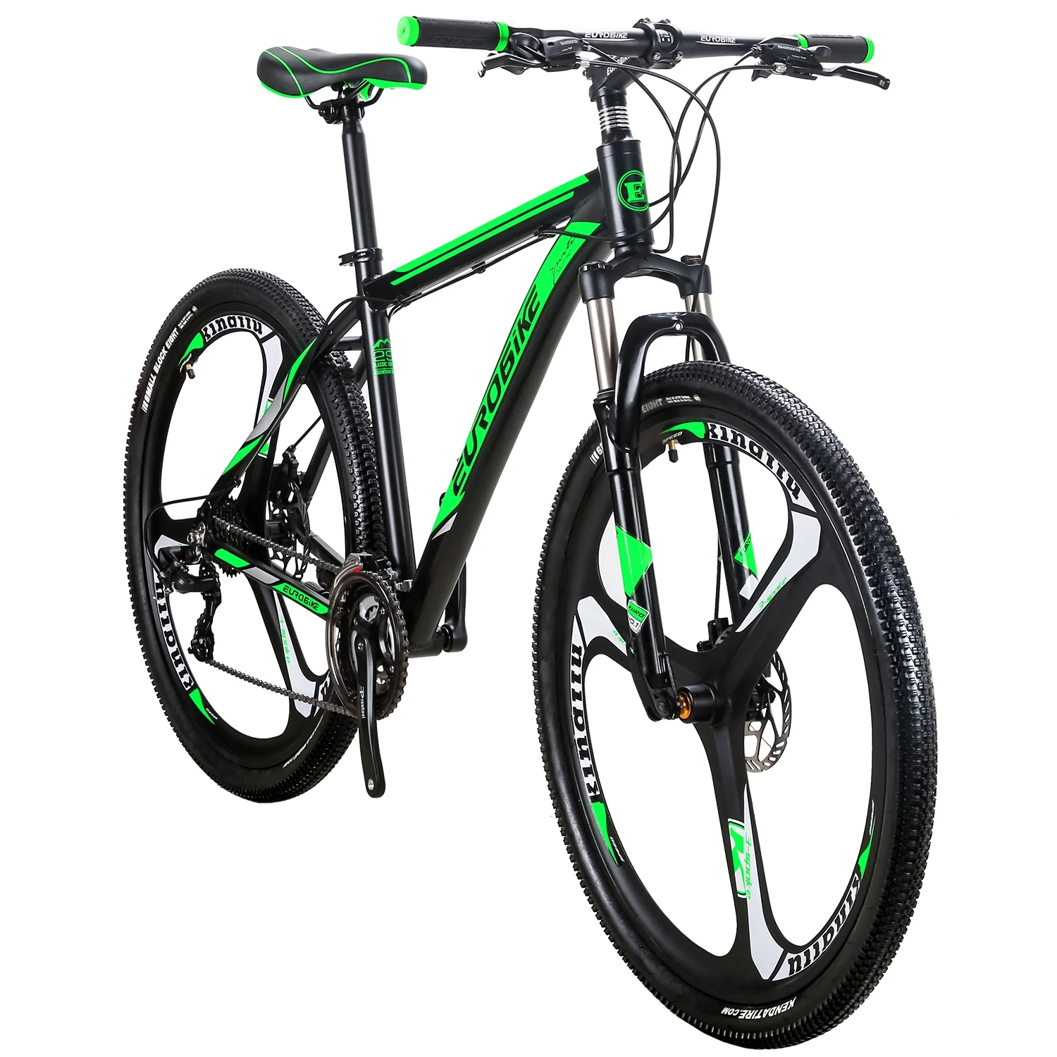 Mens Mountain Bike, Eurobike X9 Mountain Bike 29 inch, 19 inch Aluminum Frame, Bikes for Men 29er, Mens Bicycle 3-Spoke Silver - Image 14