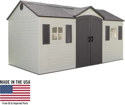 6446 Outdoor Storage Shed, 8 x 15 Foot, Desert Sand