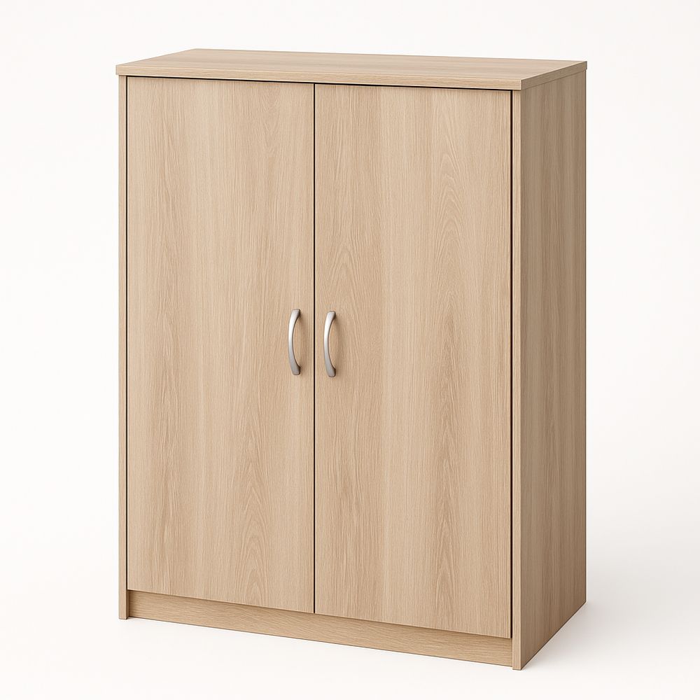 Armario de almacenamiento de madera clara con puertas,diseño moderno y funcional,adecuado para cualquier habitación