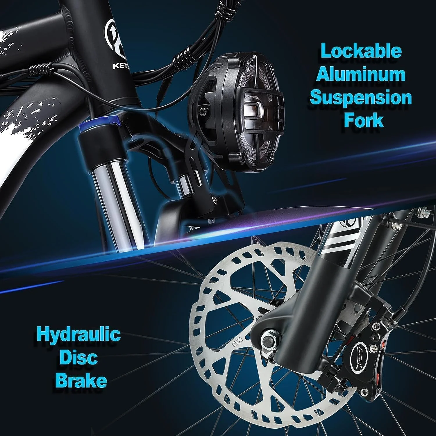 KETELES Electric Bike for Adults, Peak 4000W Dual Motor Ebike-26" Fat Tire Electric Mountain bike, 48V 23AH Removable Battery UL 2849. - Image 9
