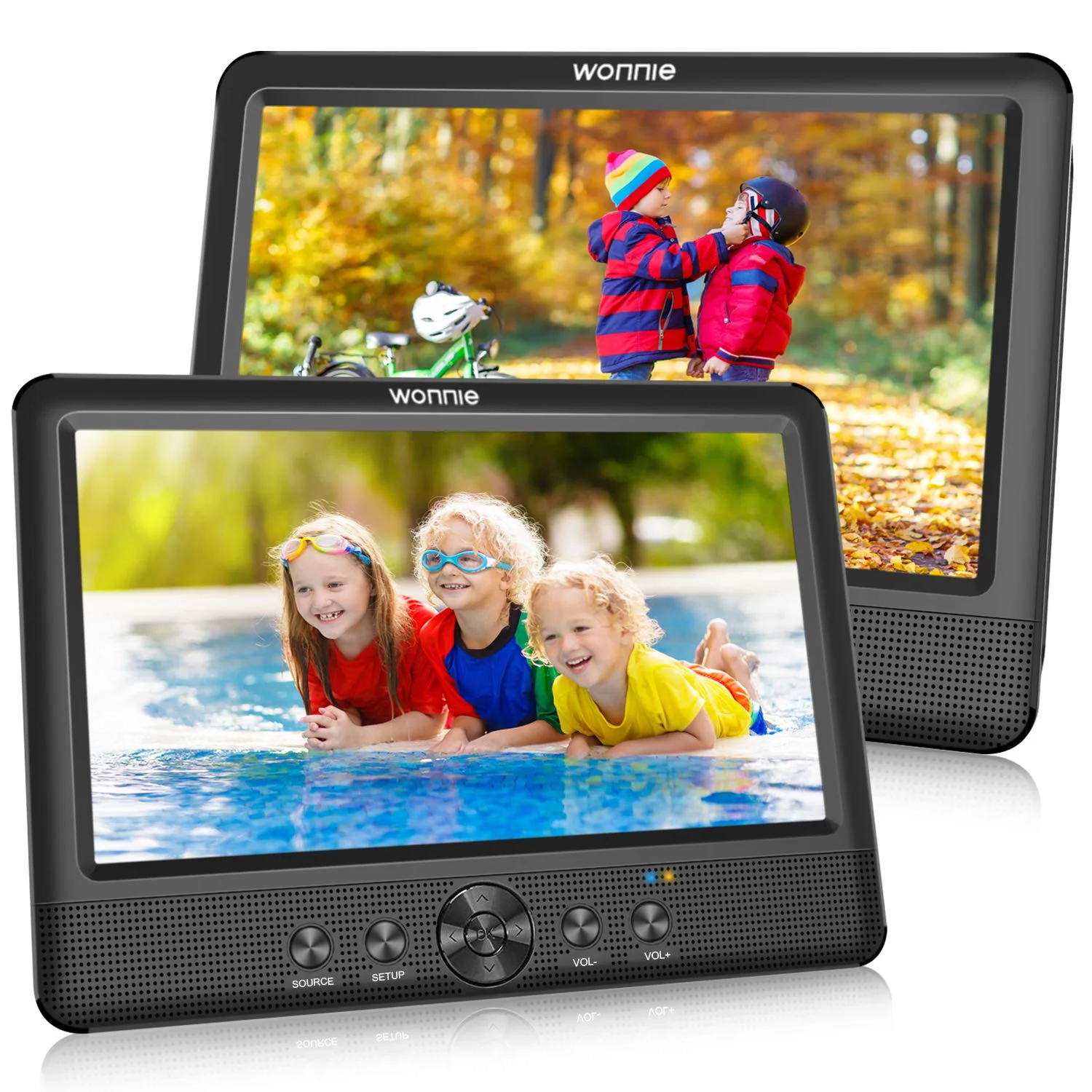 WONNIE Portable 10.5 Two Car DVD Players