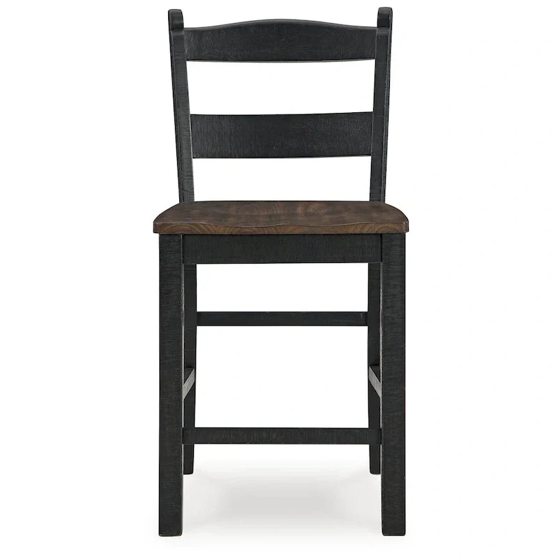 Signature Design by Ashley Valebeck Black and Brown Counter Height Barstool - Dimensions: 20W x 22D x 39H