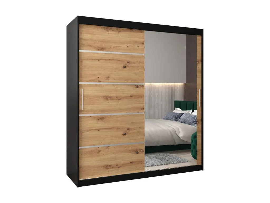 ARMARIO Alkifurniturees 2 DE PUERTAS CORREDERAS 200/180/62 2 puertas (negro/artisan) VSRI98082