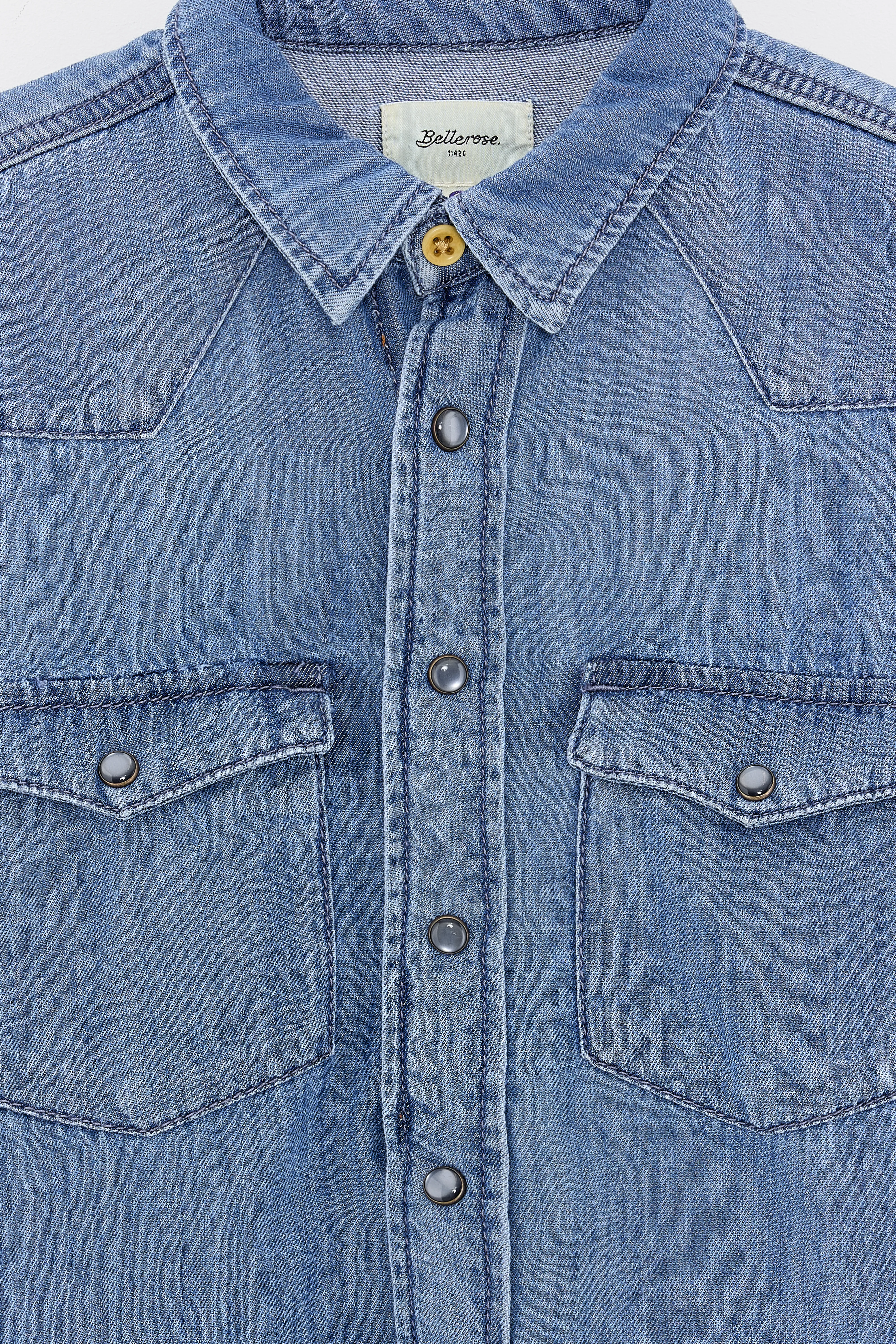 Bellerose Peio blue denim shirt (242 / B / BLEACH)