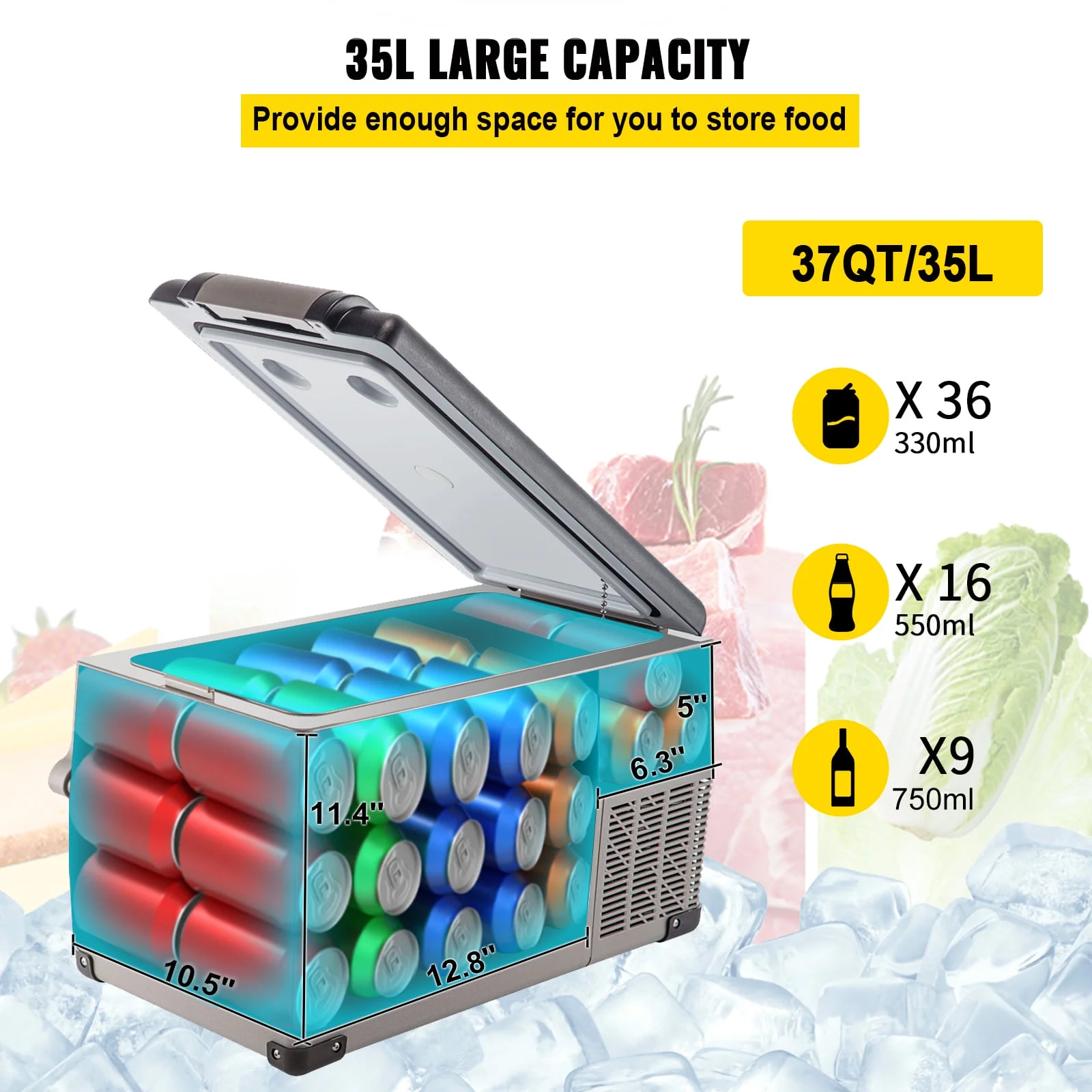 BENTISM 22L Portable Car Refrigerator, 23 Quart RV Fridge, 12/24V DC & 110-240V AC Vehicle Car Truck Boat Mini Electric Cooler for Driving Travel Fishing Outdoor and Home Use - Image 36