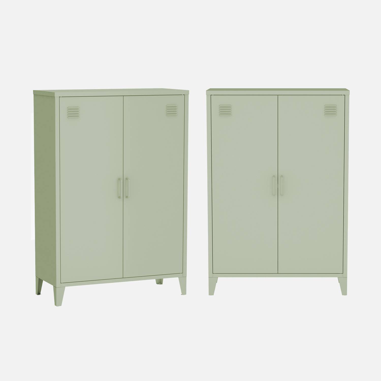Soho - Cómoda/armario de metal de 2 puertas, set de 2