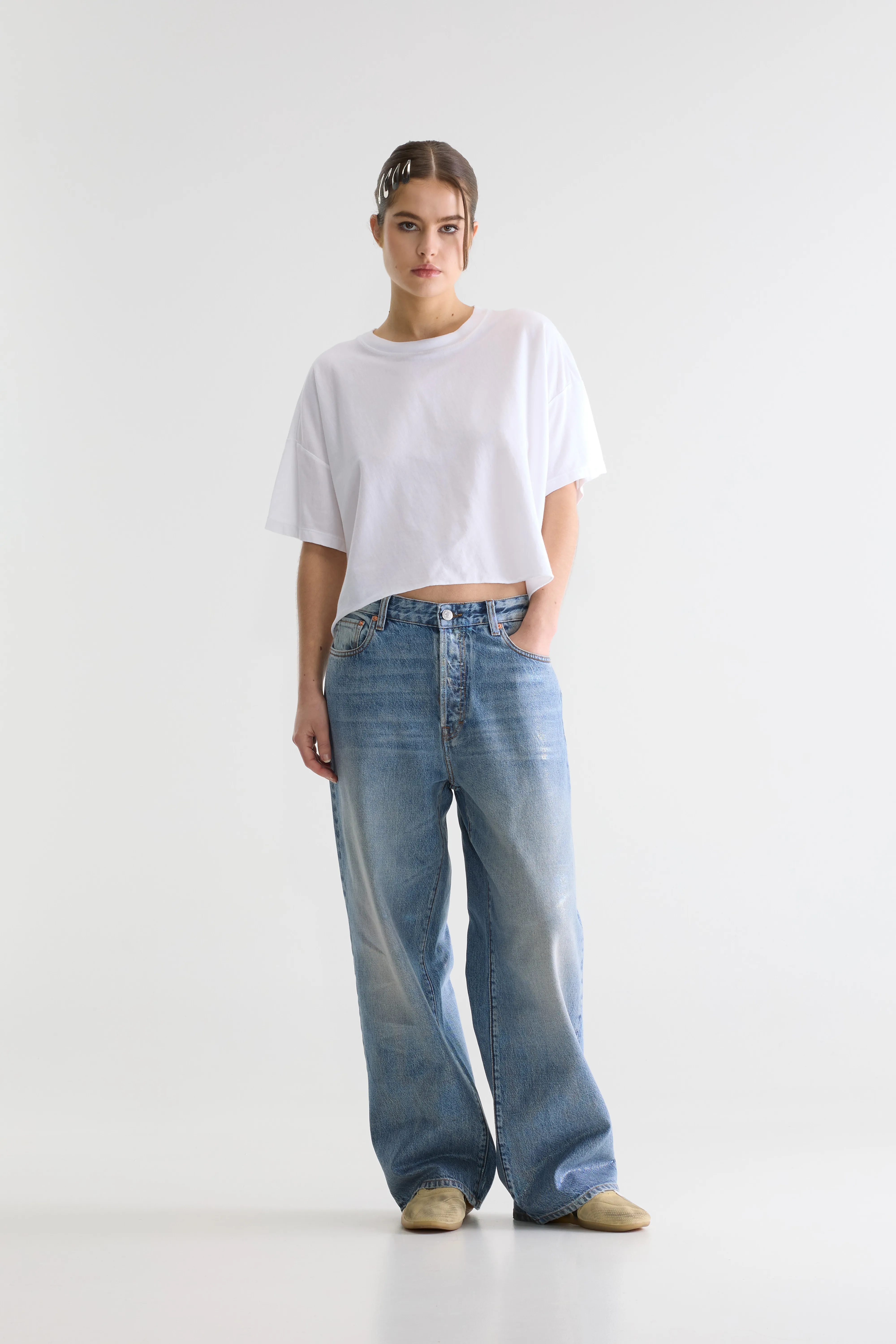 Bellerose Farpy cropped t-shirt (261 / W / WHITE)