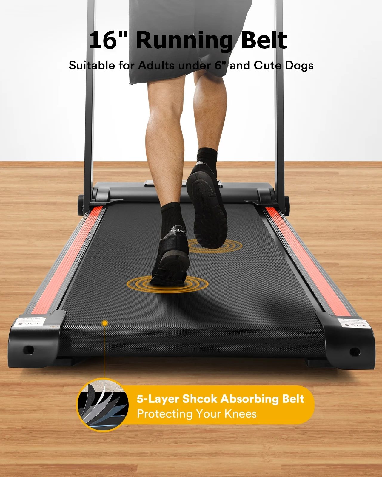 UREVO Folding Treadmill, 2.25HP Portable Mini Treadmills for Home Office, Compact Threadmill with 12 HIIT Modes, LCD Display, 265 lbs Capacity - Image 19