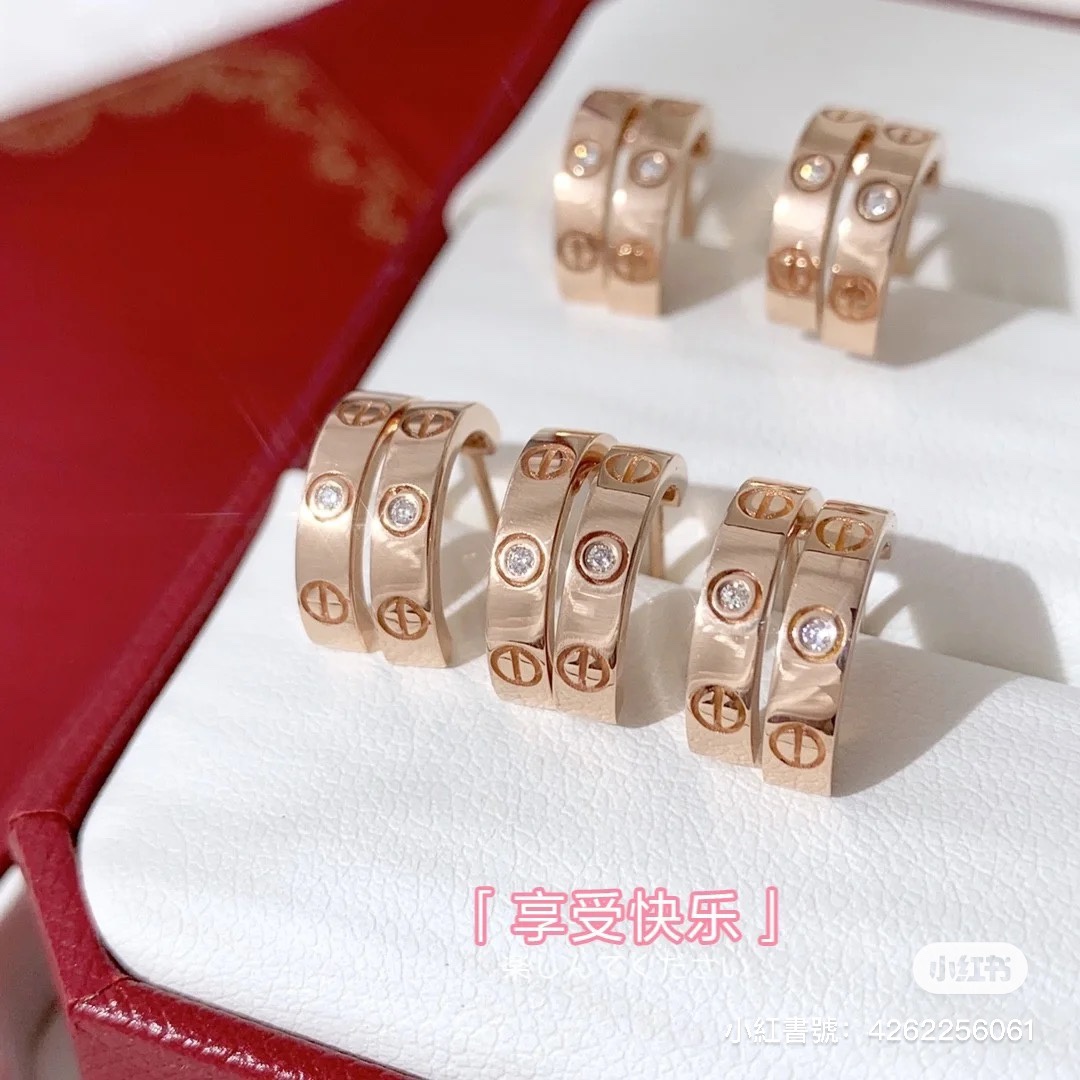 Cartier Diamond Paved LOVE Half Hoop Earrings - Original Replica Club