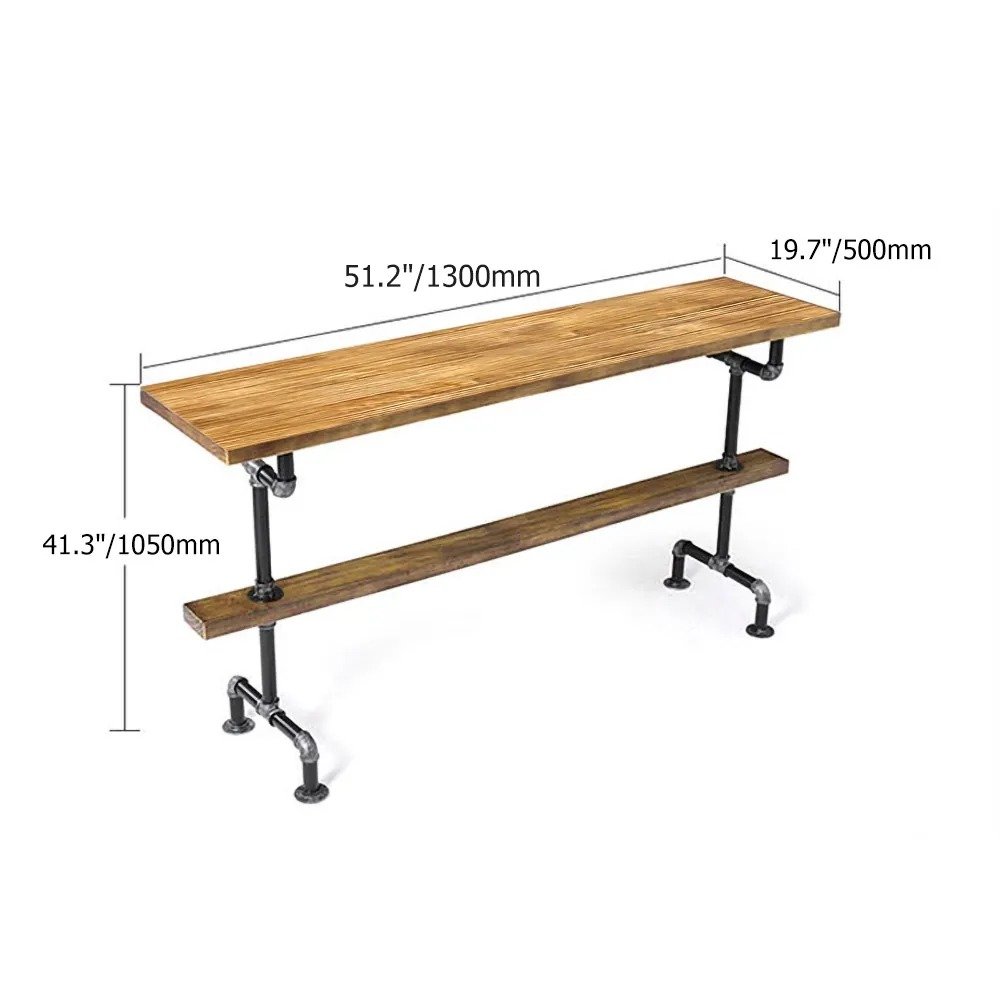 Clearance Sale-Retro Rectangular Bar Table Natural Industrial Pub Table Chairs Set