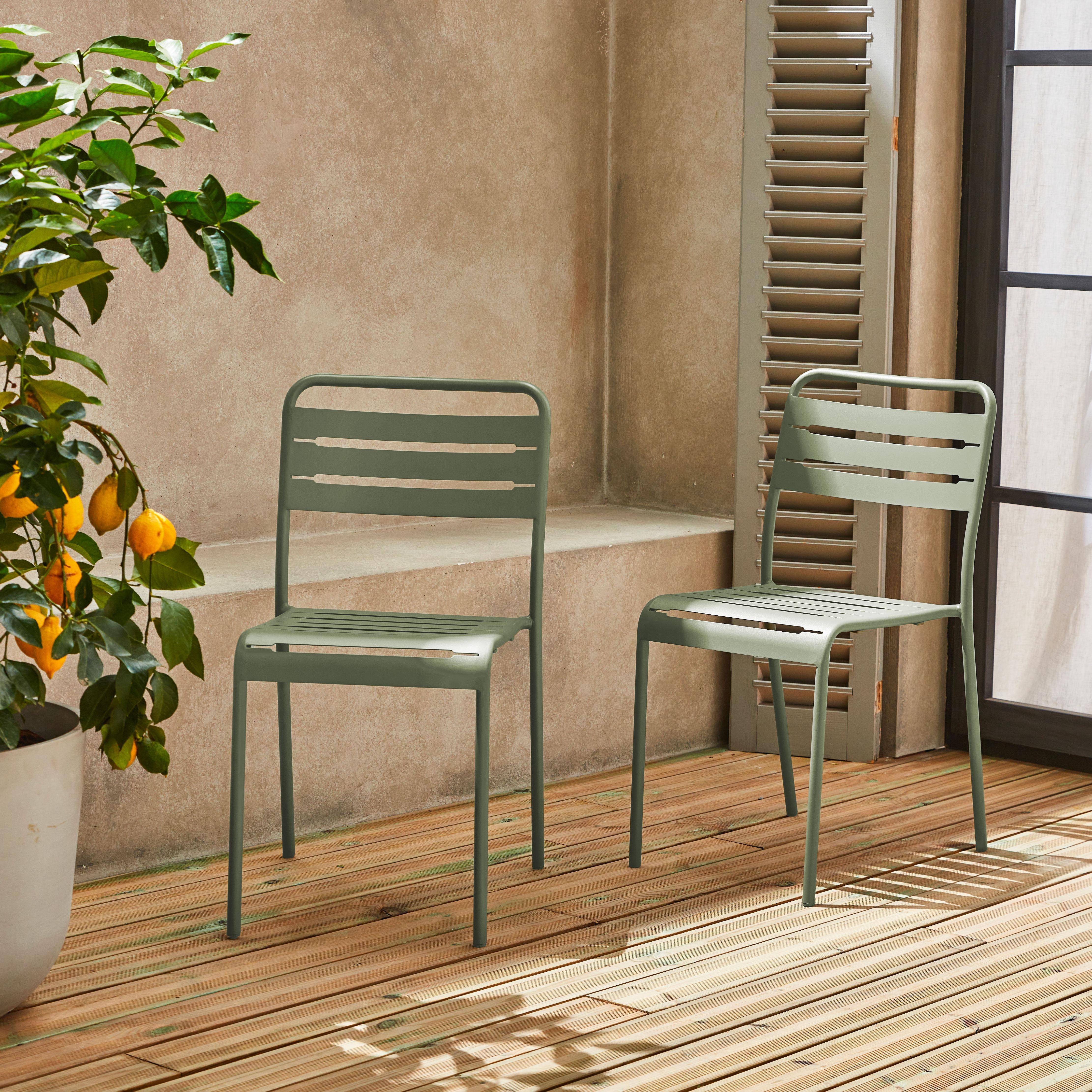 Amelia - Silla de jardín bistró de acero, set de 2