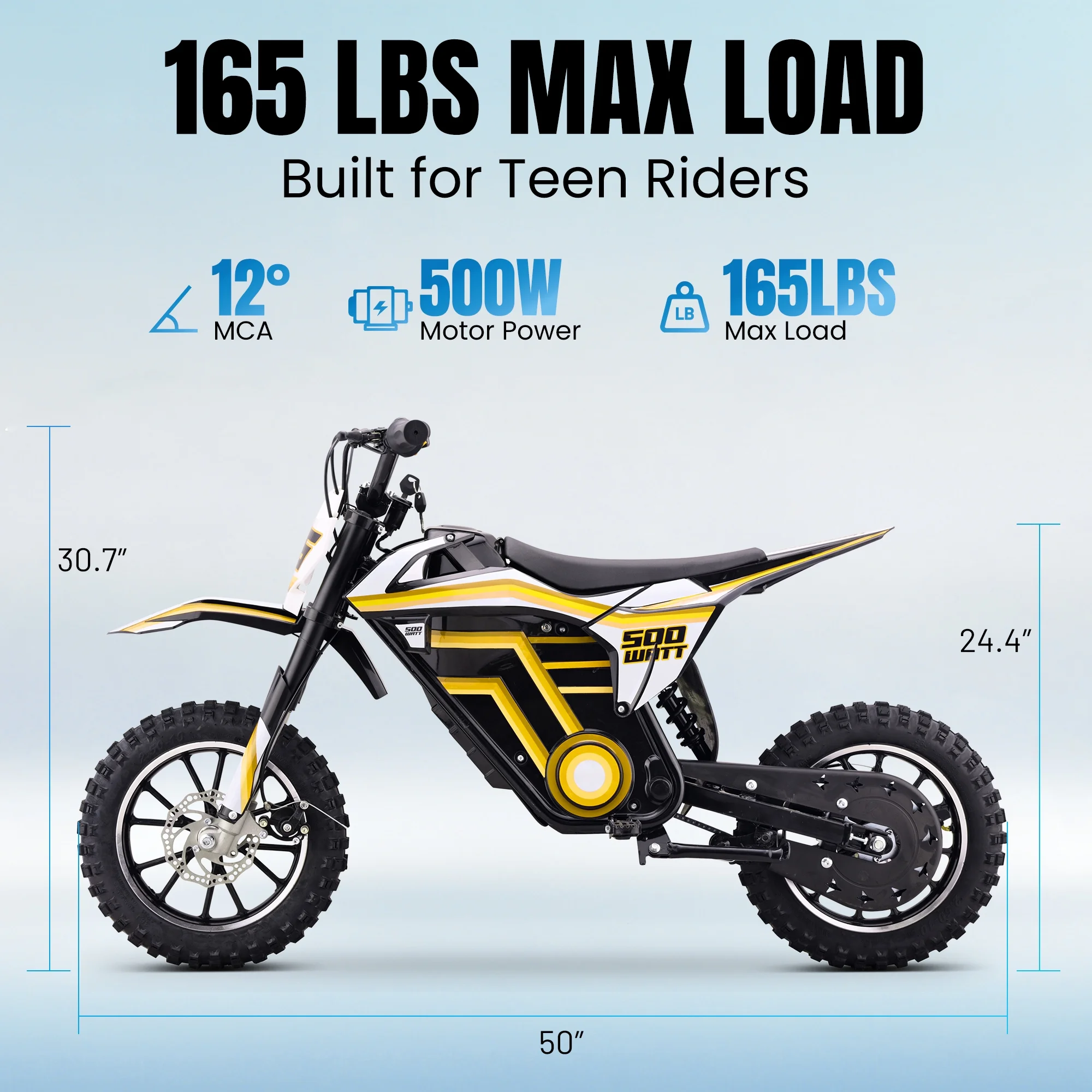 QEASET electric dirt bike, 500W kids dirt bike for Boys Girls Age 8-14, Blue - Image 21
