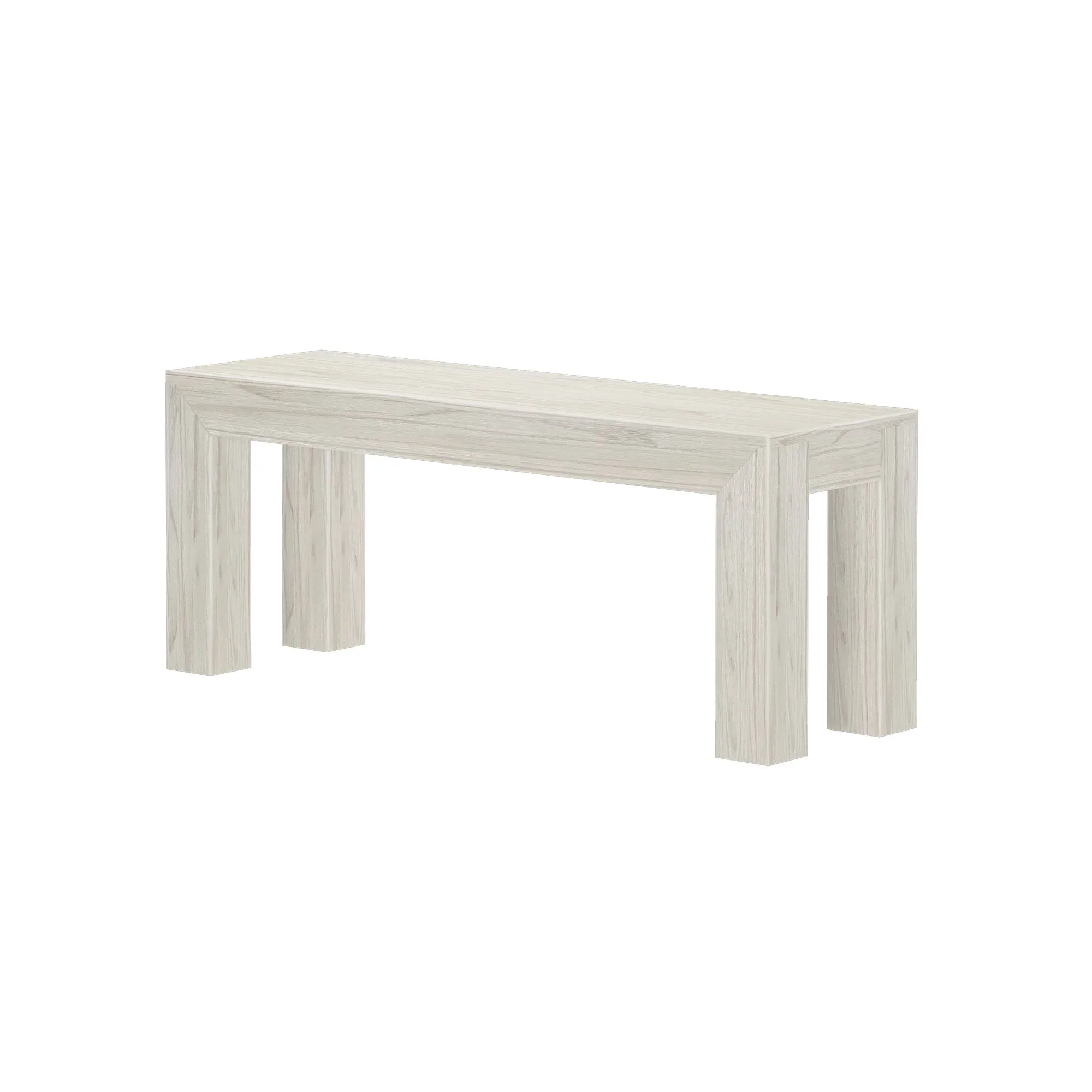 Plank+Beam Modern Dining Bench, Solid Wood Bench for Dining Table, 49", Blonde Wirebrush
