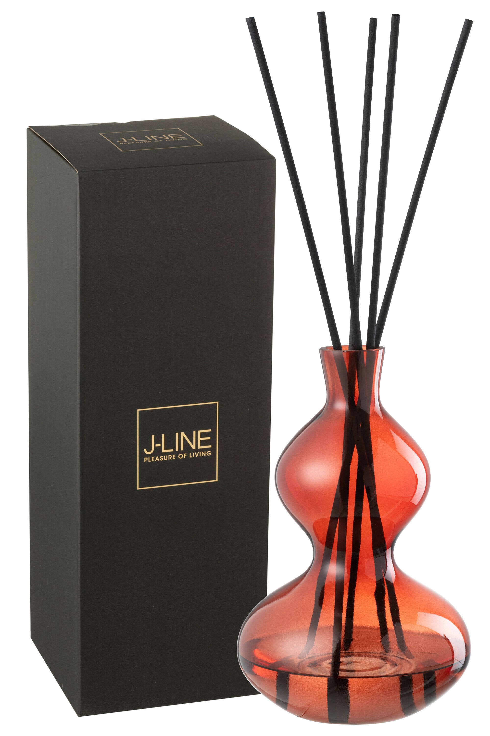 J-Line geurolie olive & frank Incense - glas - rood - large
