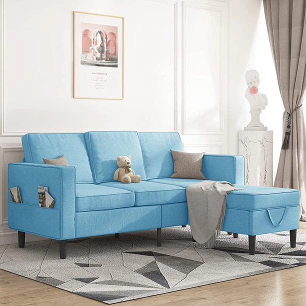 Mjkone Convertible Sectional Sofa Couch, L-Shaped Couch with Storage Ottoman, Couches for Living Room, Living Room Furniture Suitable for Small Space-Apartment/Upstairs Loft/Living Room (Dark Gray) - Image 4