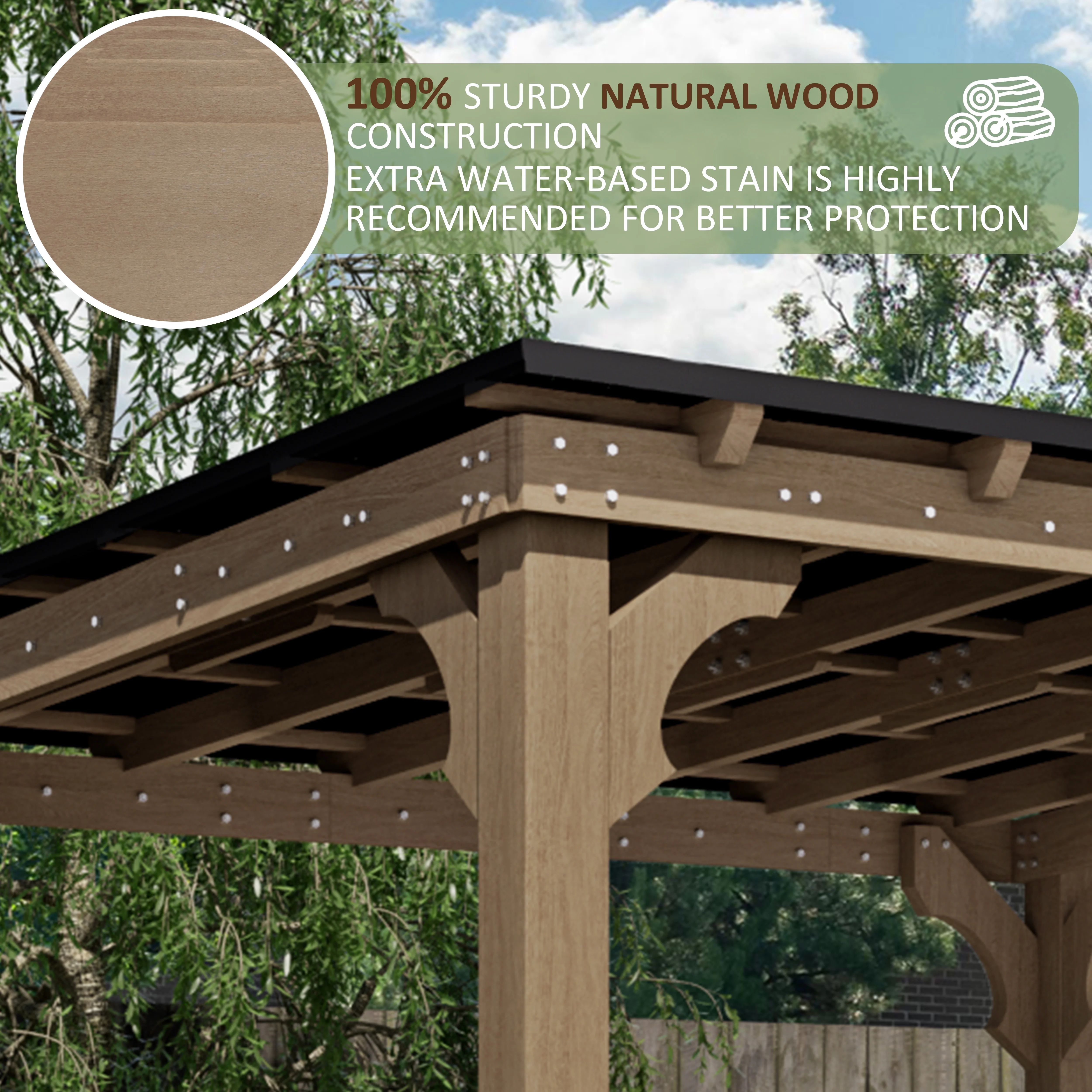 VEIKOUS 8' x 5' Outdoor Hardtop Gazebo, BBQ Grill Gazebo w/ Workstation Shelves for Lawn, Garden, Deck - Image 49
