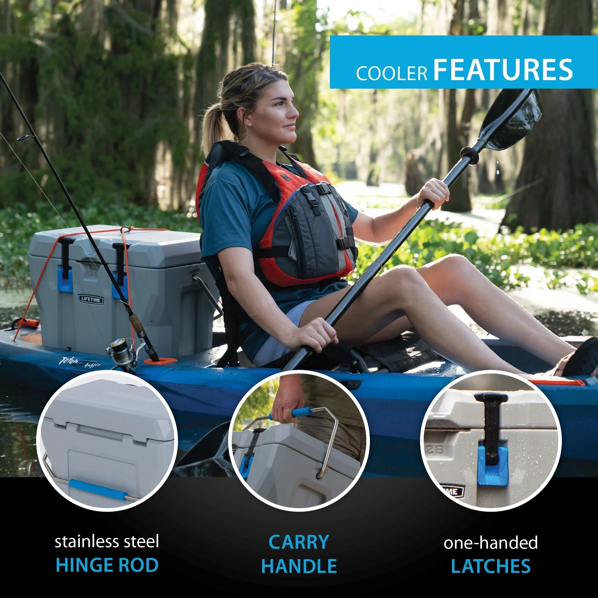 Lifetime Bear-Resistant High Performance Camping Cooler, 28 qt, 20 Can Capacity, Boulder Gray - 91289 - Image 17 Lifetime Bear-Resistant High Performance Camping Cooler, 28 qt, 20 Can Capacity, Boulder Gray - 91289 - Image 17