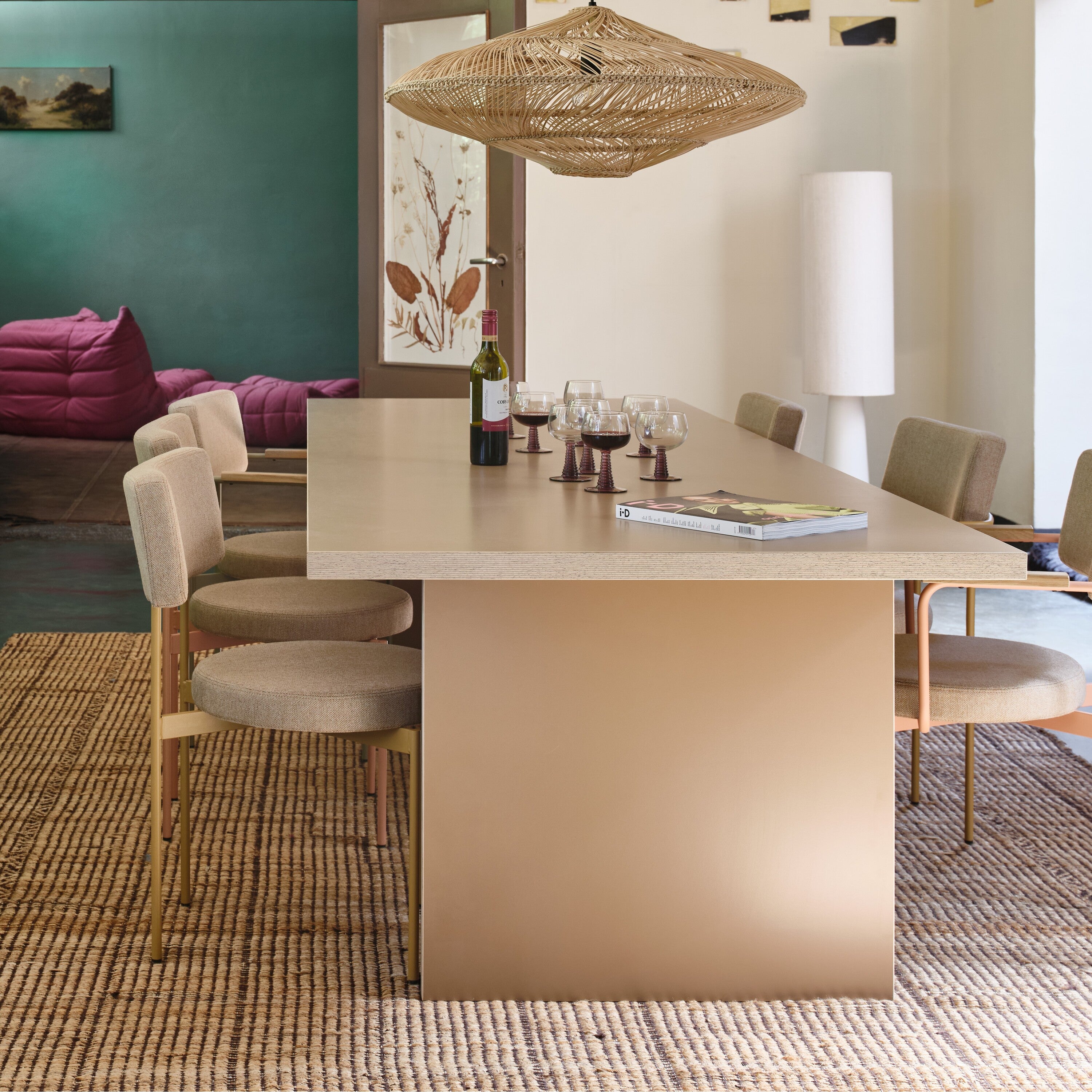 HKliving Dining Table Eettafel - 280 x 100 cm - Cream