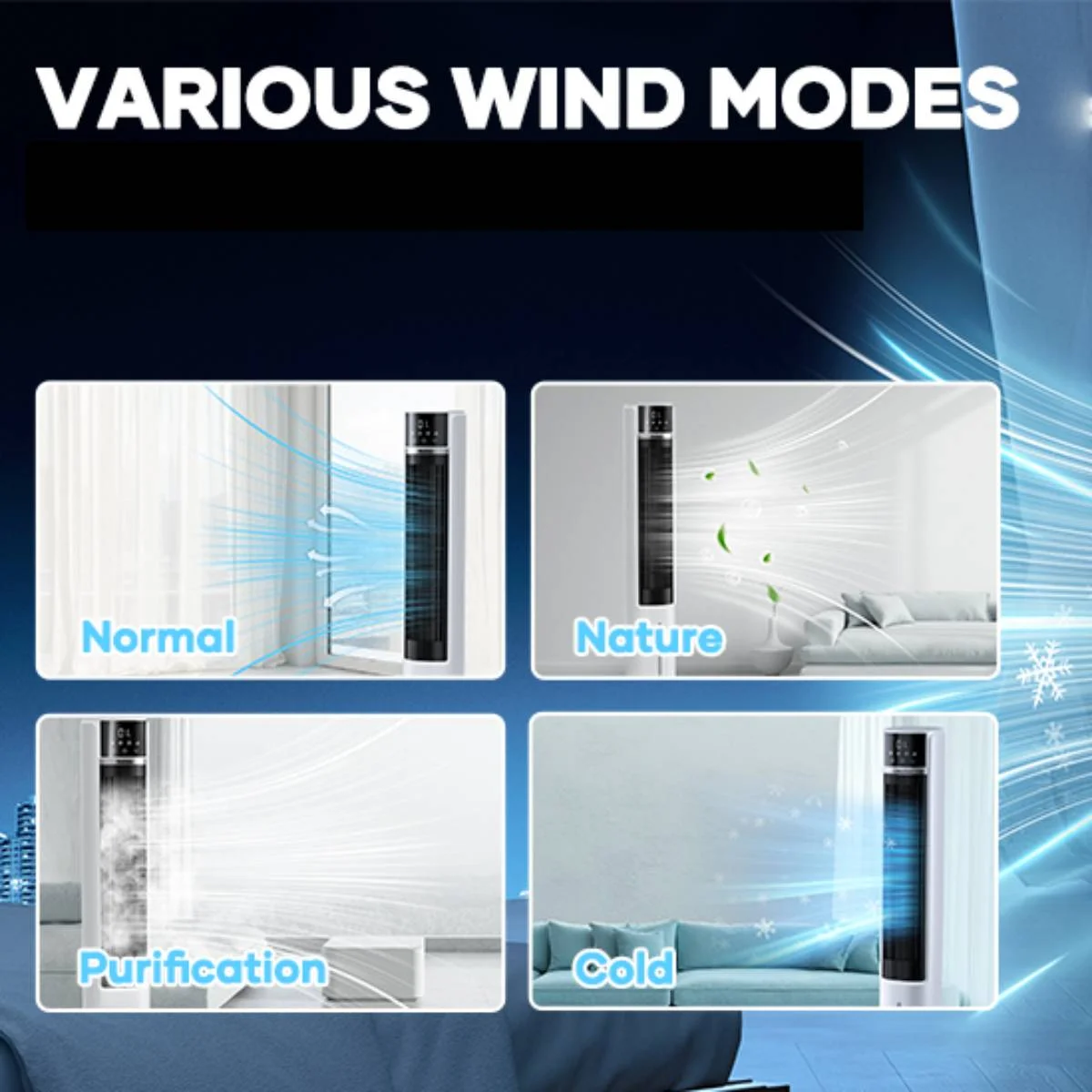 MaxKare 3-in-1 Tower Fan, Air Cooler with FCC & ETL, Humidifier for Office & Bedroom, 40'' High, White - Image 5