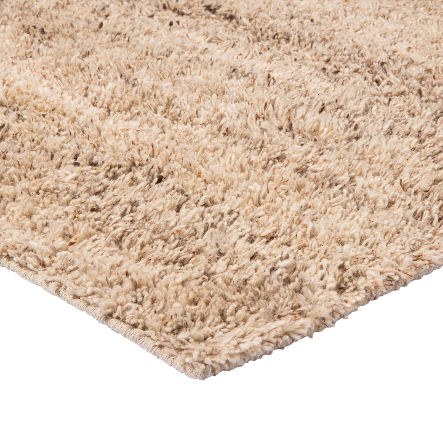 by fonQ Fluffy Wollen Vloerkleed 160 x 230 cm - Beige