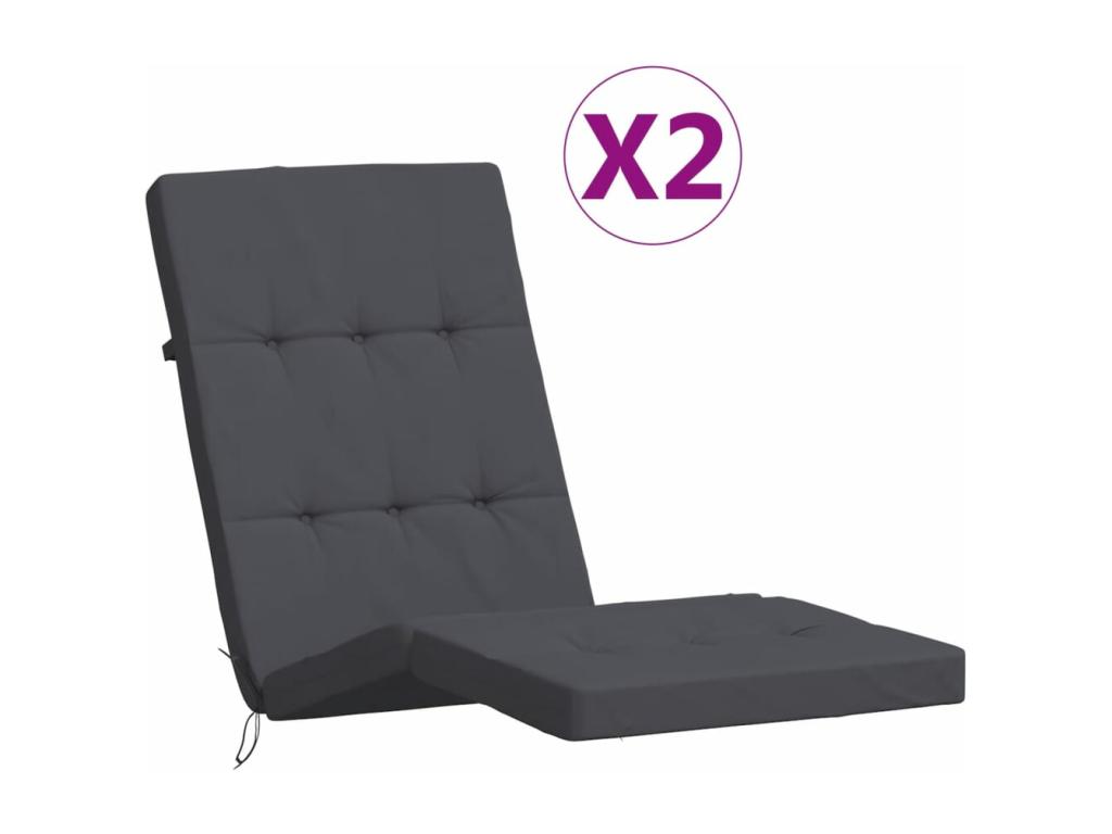 Cojines para tumbona 2 unidades tela Oxford gris antracita