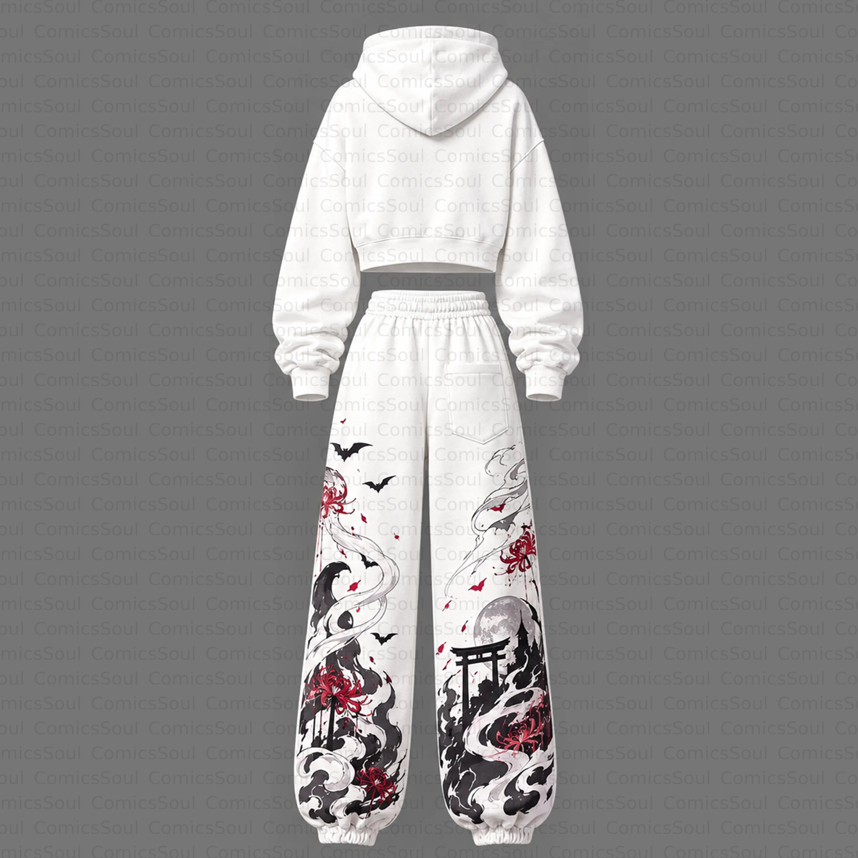 Demon Slayer Cropped Long Sleeve Hoodie & High Waist Jogger Pants Two Piece TeeThreads Sustain the Scene with Custom Apparel