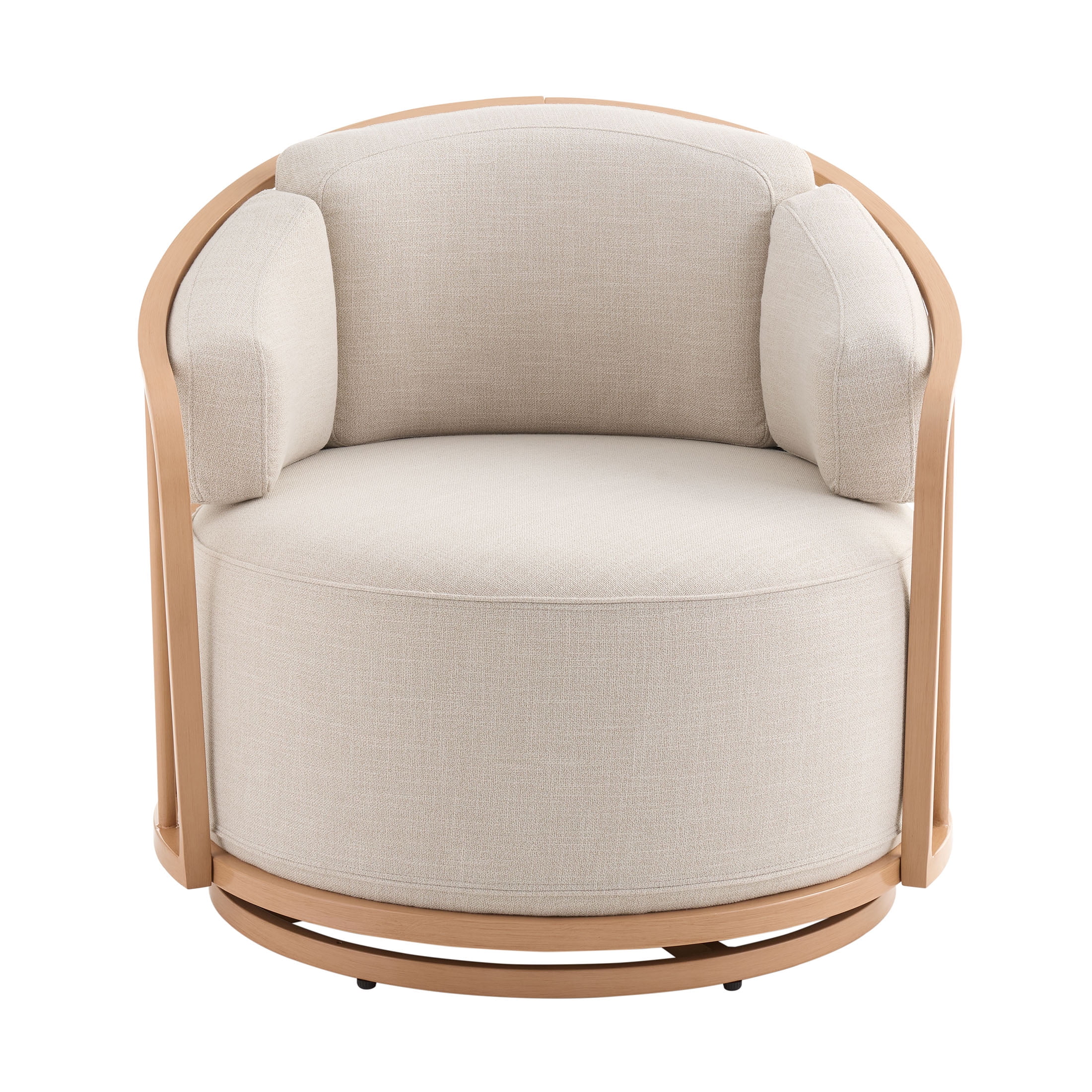 Better Homes & Gardens Lillian Swivel Birdcage Accent Chair, Cream Linen - Image 9
