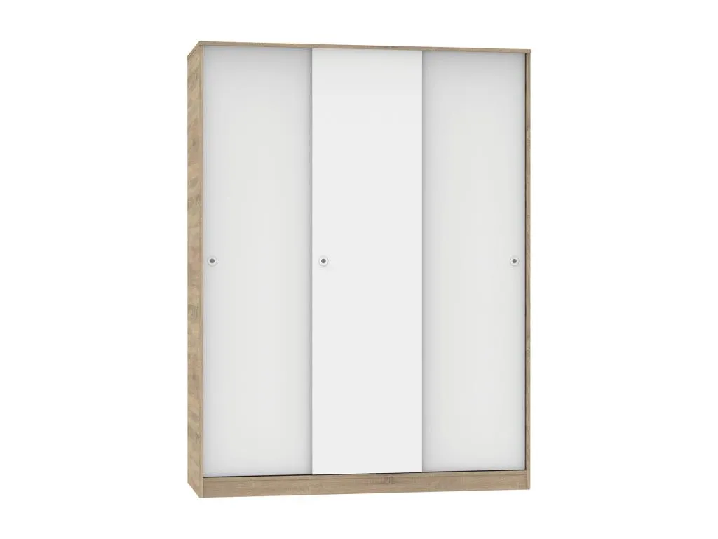 Armario con 3 puertas correderas color Patriciabaezcasa/Blanco - Altura 200 x Longitud 150 x Profundidad 55 cm