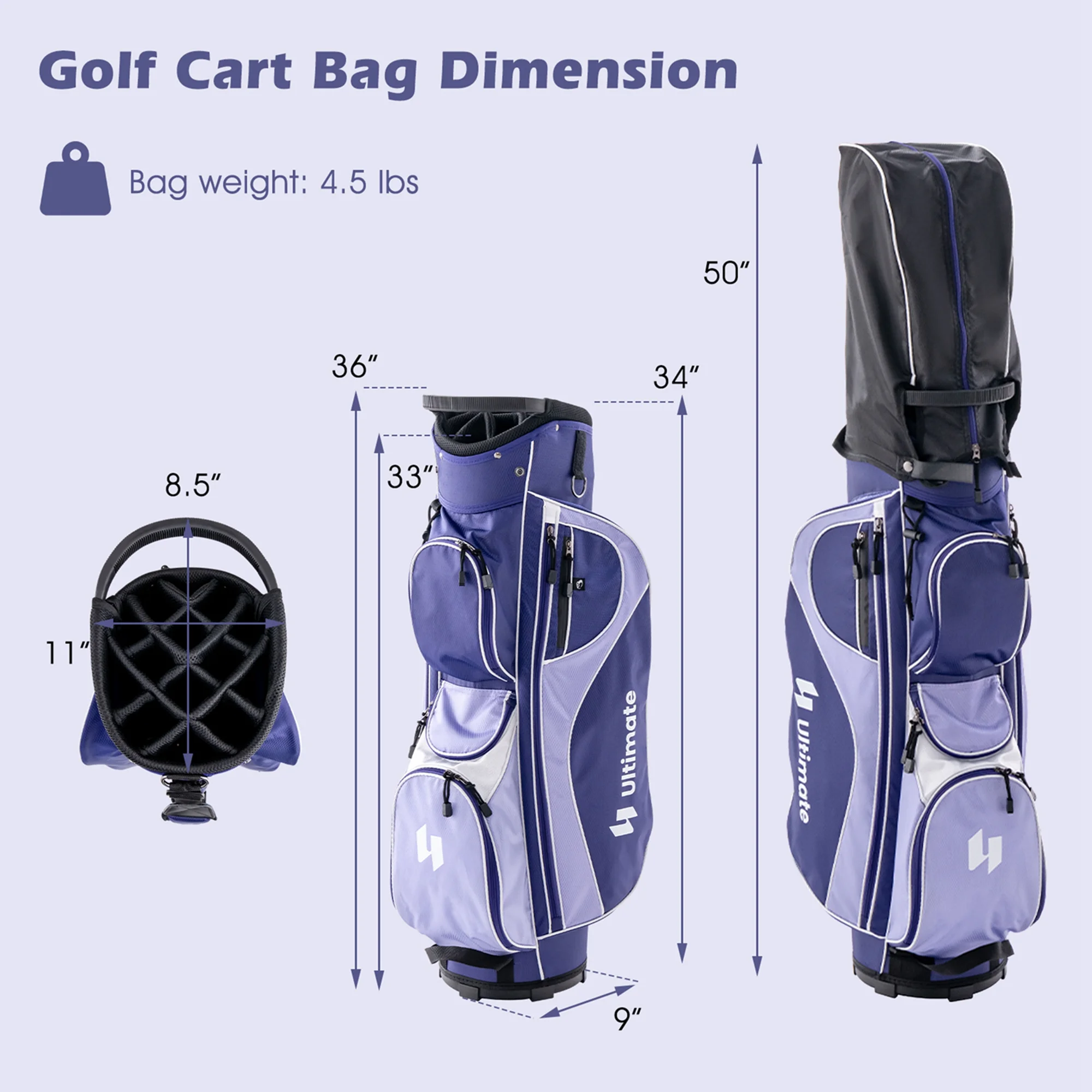 Ultimate Women’s Complete Golf Club Set Golf Club Package Set w/ Rain Hood, Right Hand Purple - Image 4