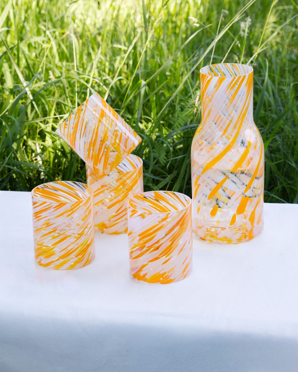 Joia Glas groß drops orange 5er-Set