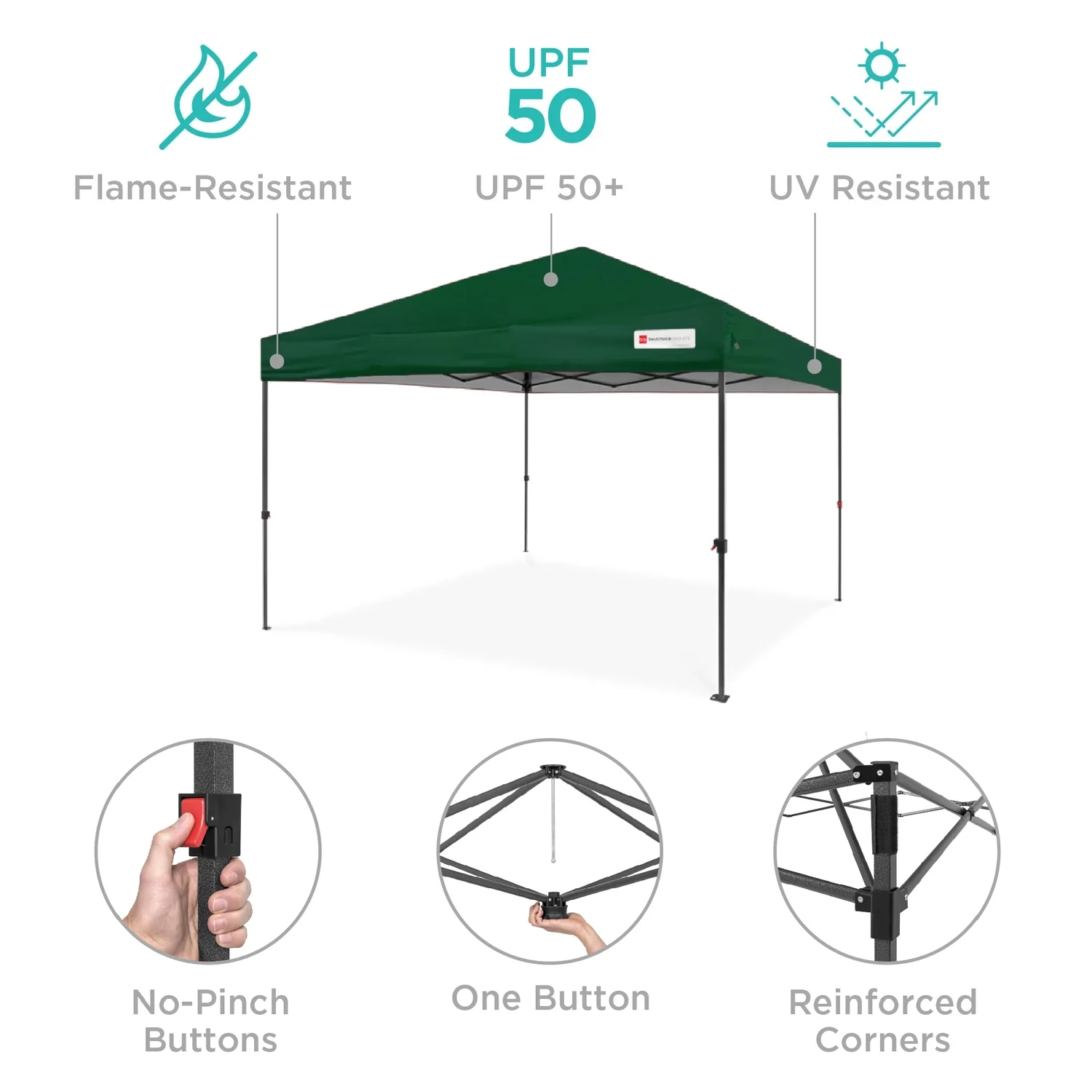 Best Choice Products 12x12ft Easy Setup Pop Up Canopy w/ 1-Button Setup, Wheeled Case, 4 Weight Bags - Navy Blue - Image 137