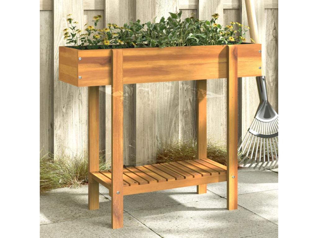 Decoratodo madera maciza de acacia 90x30x75 cm