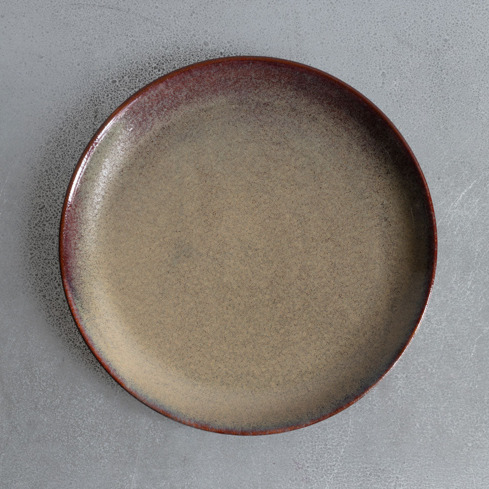 Assiette plate en grès émaillé Jaspe - Vert