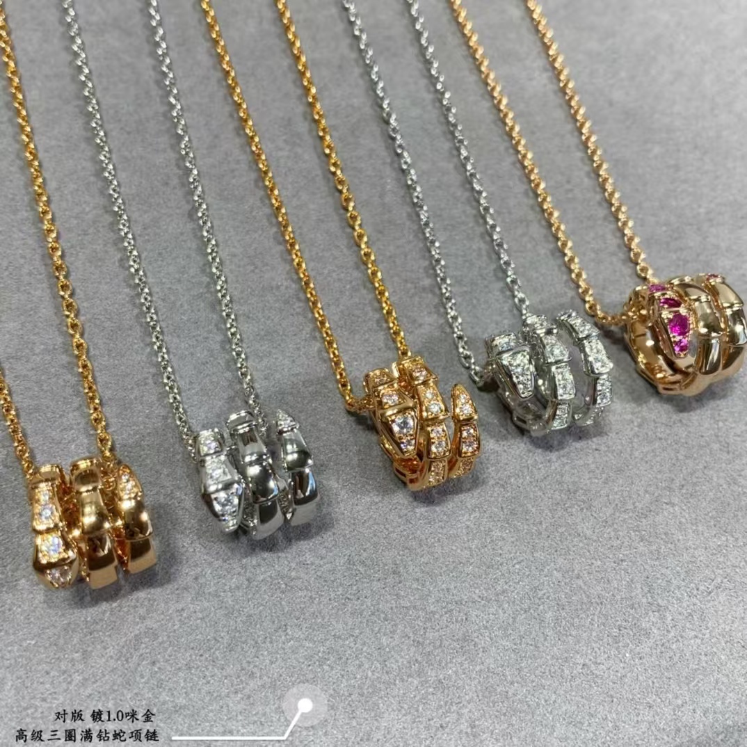 Bvlgari Serpenti Viper Necklace - Full Diamond - Original Replica Club