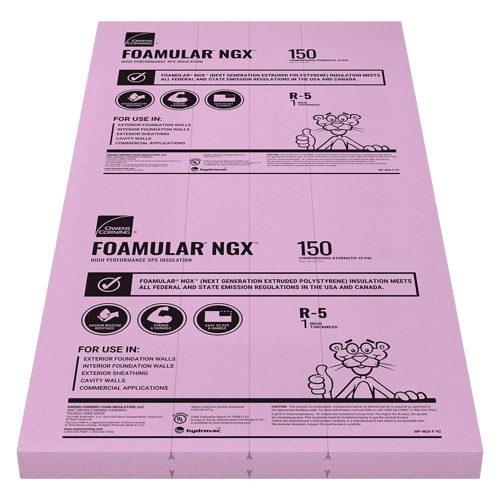 Owens Corning R- 5, 1-in x 4-ft x 8-ft Foamular Unfaced Foam Board Insulation(5, 1-in)
