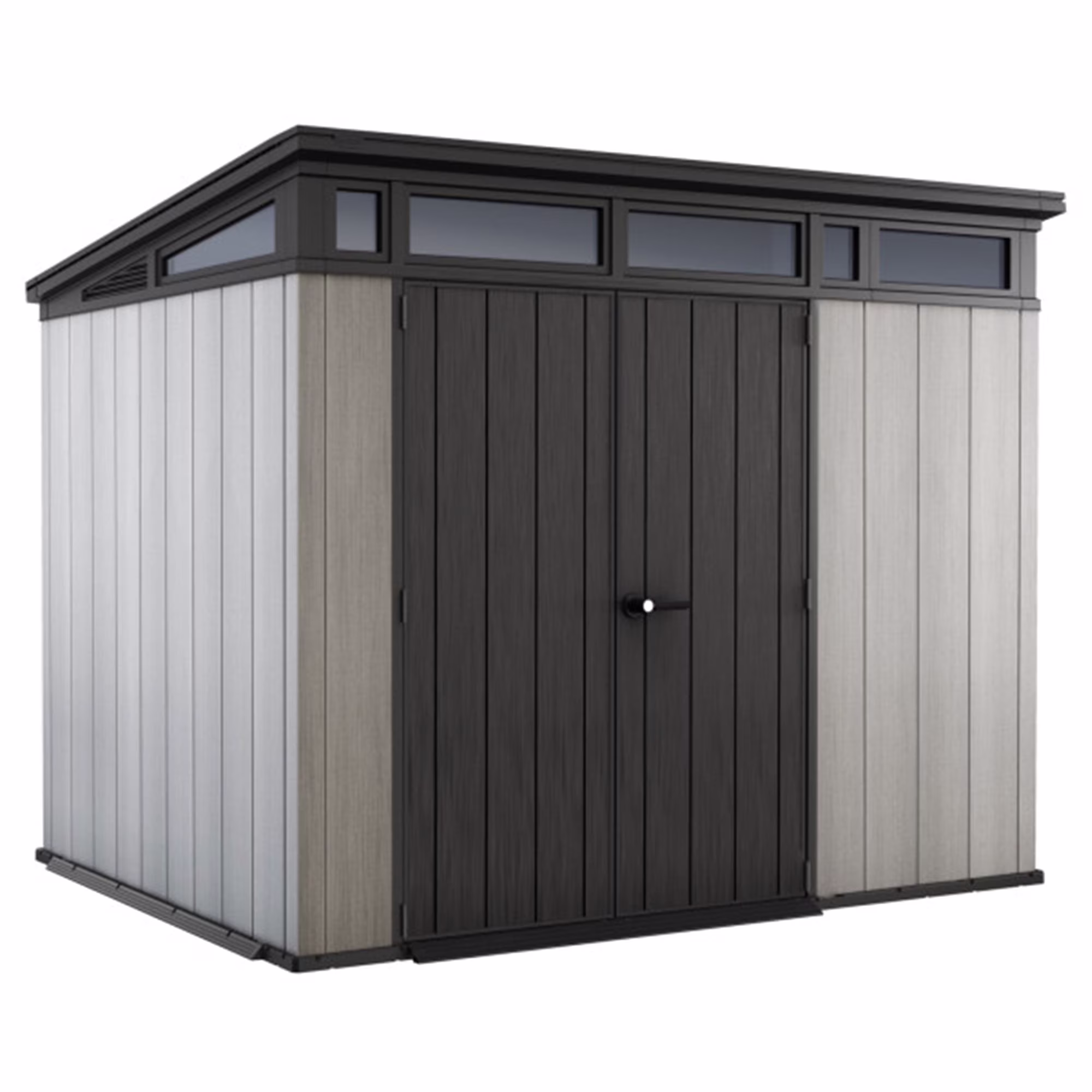 Keter Artisan 9x7 Foot Large Outdoor Shed & Floor w/Modern Design, Grey