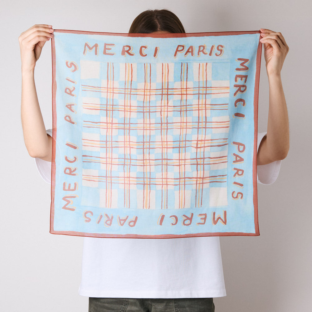 Merci - Bandana Ars Vivendi Virtus Est - Bleu Jaune Marron