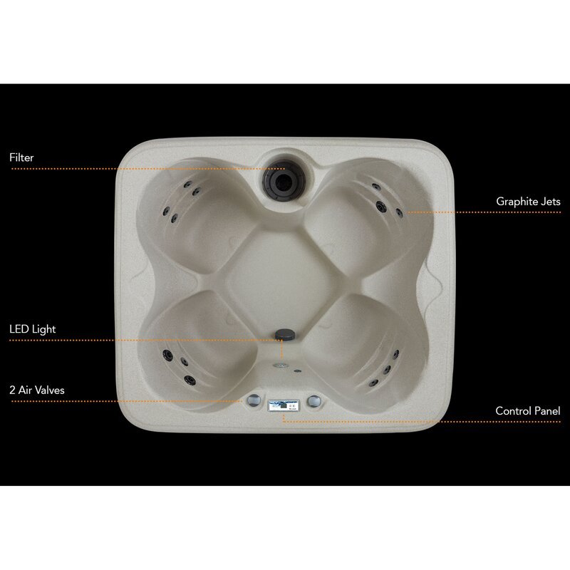 Lifesmart Spas LS100 4 - Person 13 - Jet Rectangular Plug And Play Hot Tub