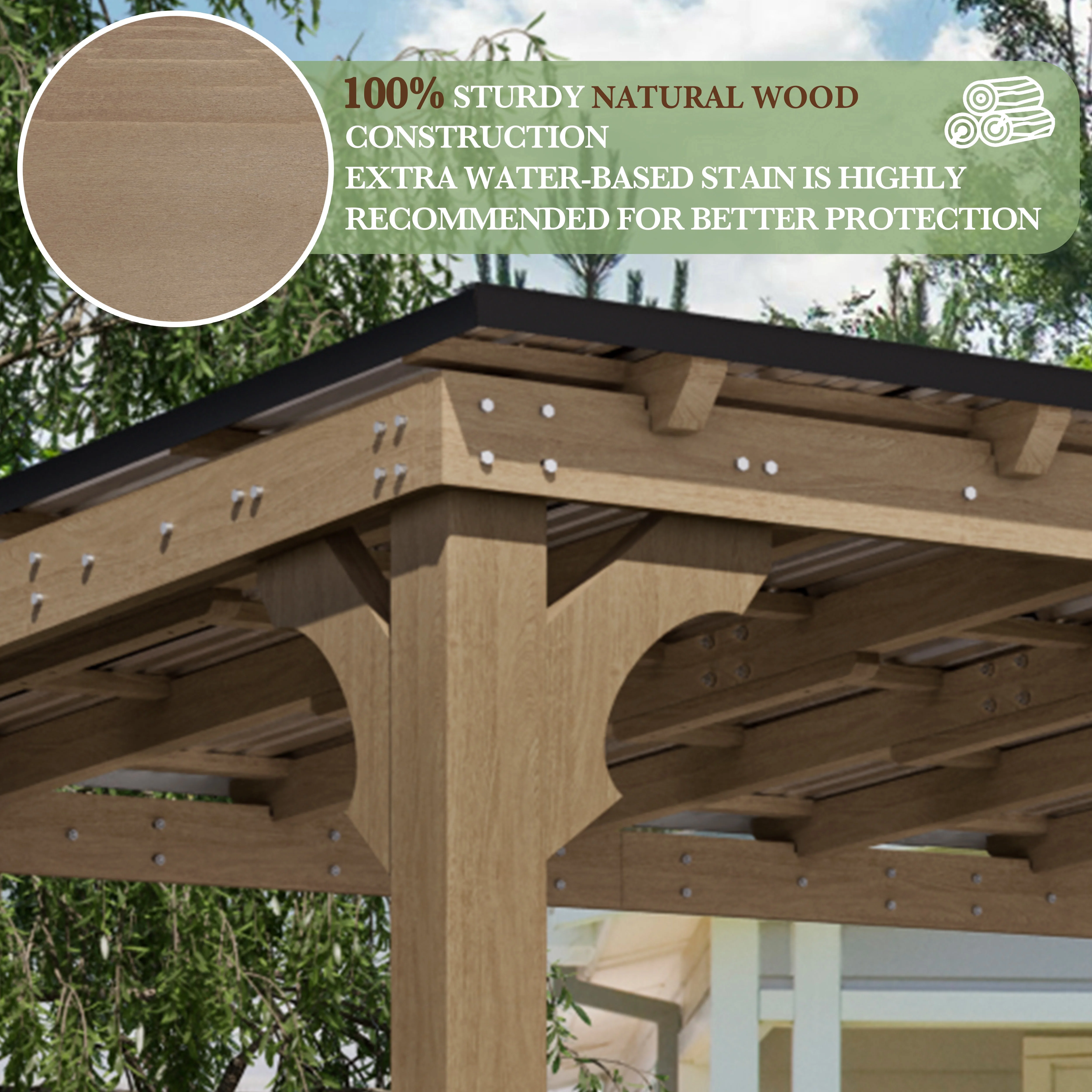VEIKOUS 8' x 5' Outdoor Hardtop Gazebo, BBQ Grill Gazebo w/ Workstation Shelves for Lawn, Garden, Deck - Image 25