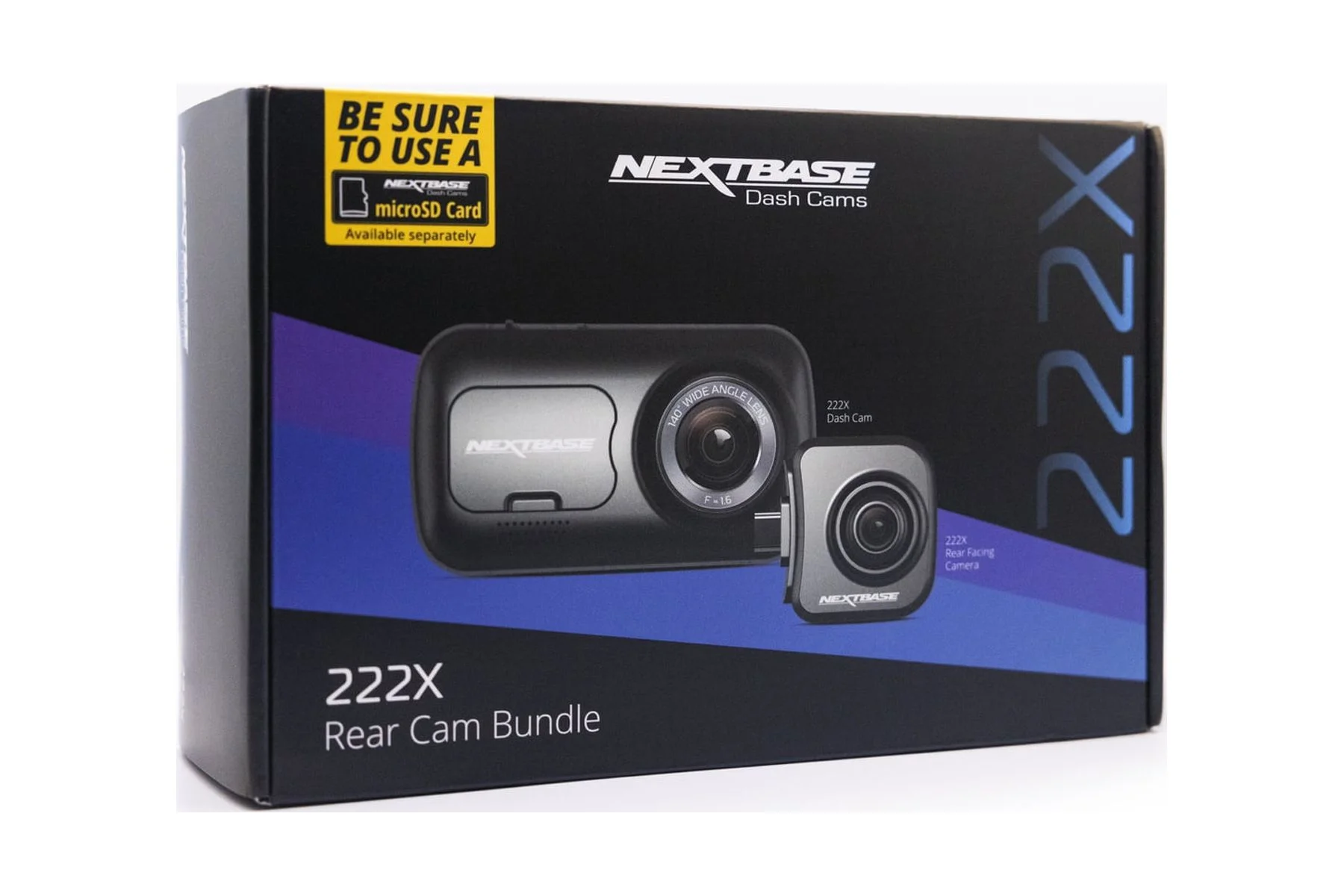 Nextbase 222X Compact Dual Dash Cam Front & Rear 2.5" HD IPS Screen, 1080p Full HD, 6 Layer Lens, Black, 0.17 lbs assembled. - Image 3