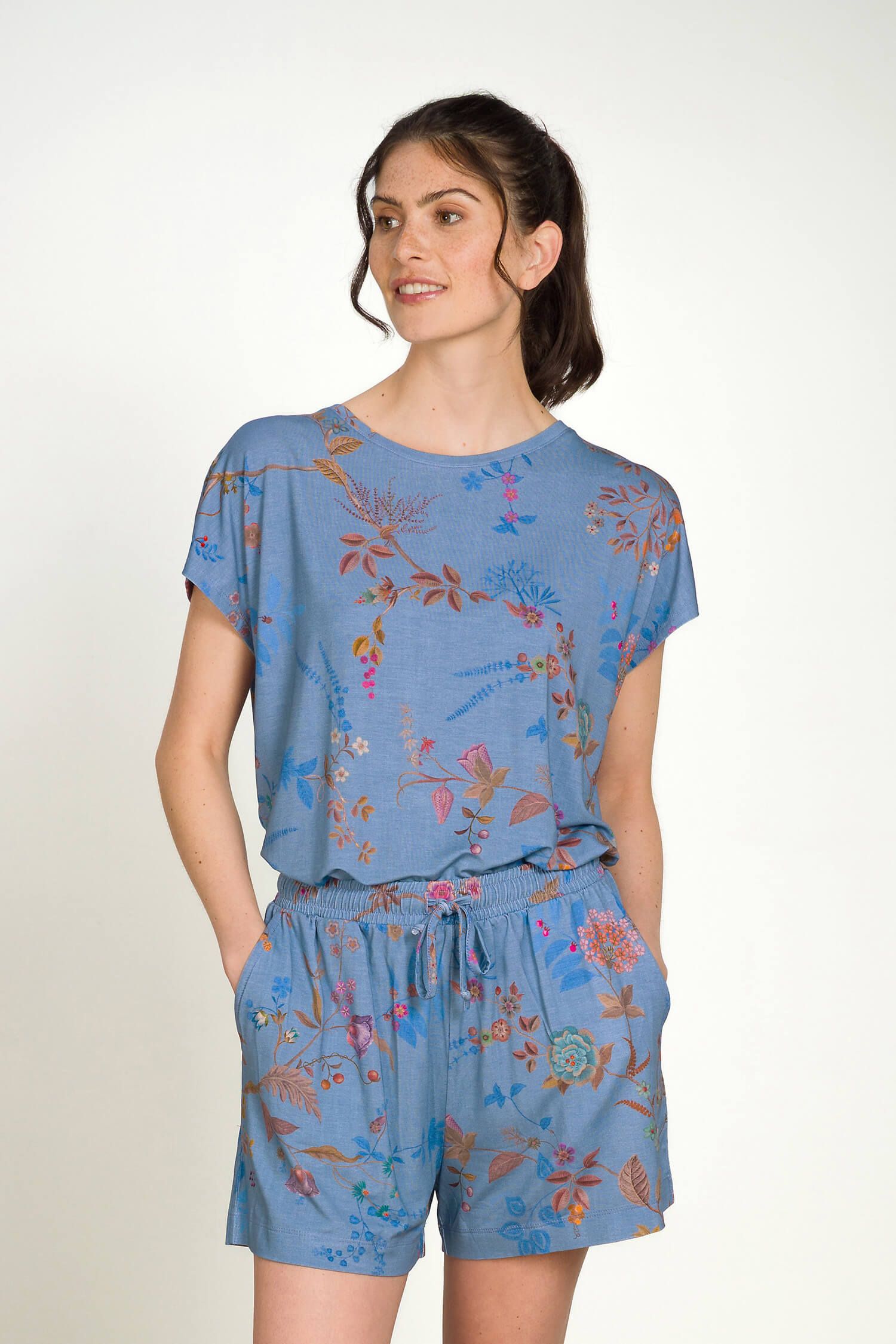 Tatum Short Sleeve Top Bodhi Flower Blue